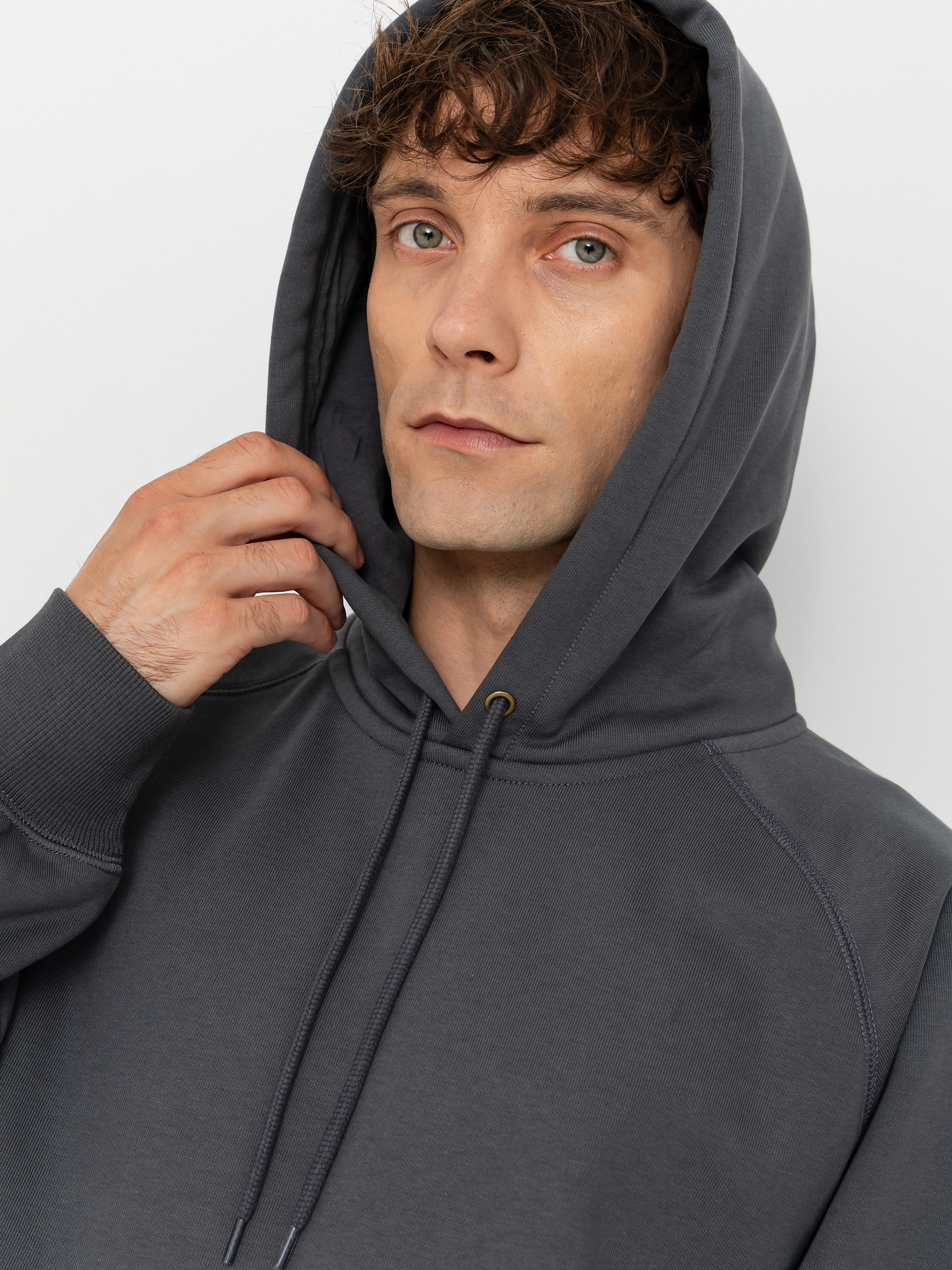 Суитшърт с качулка Carhartt WIP Chase HD (styx/gold)