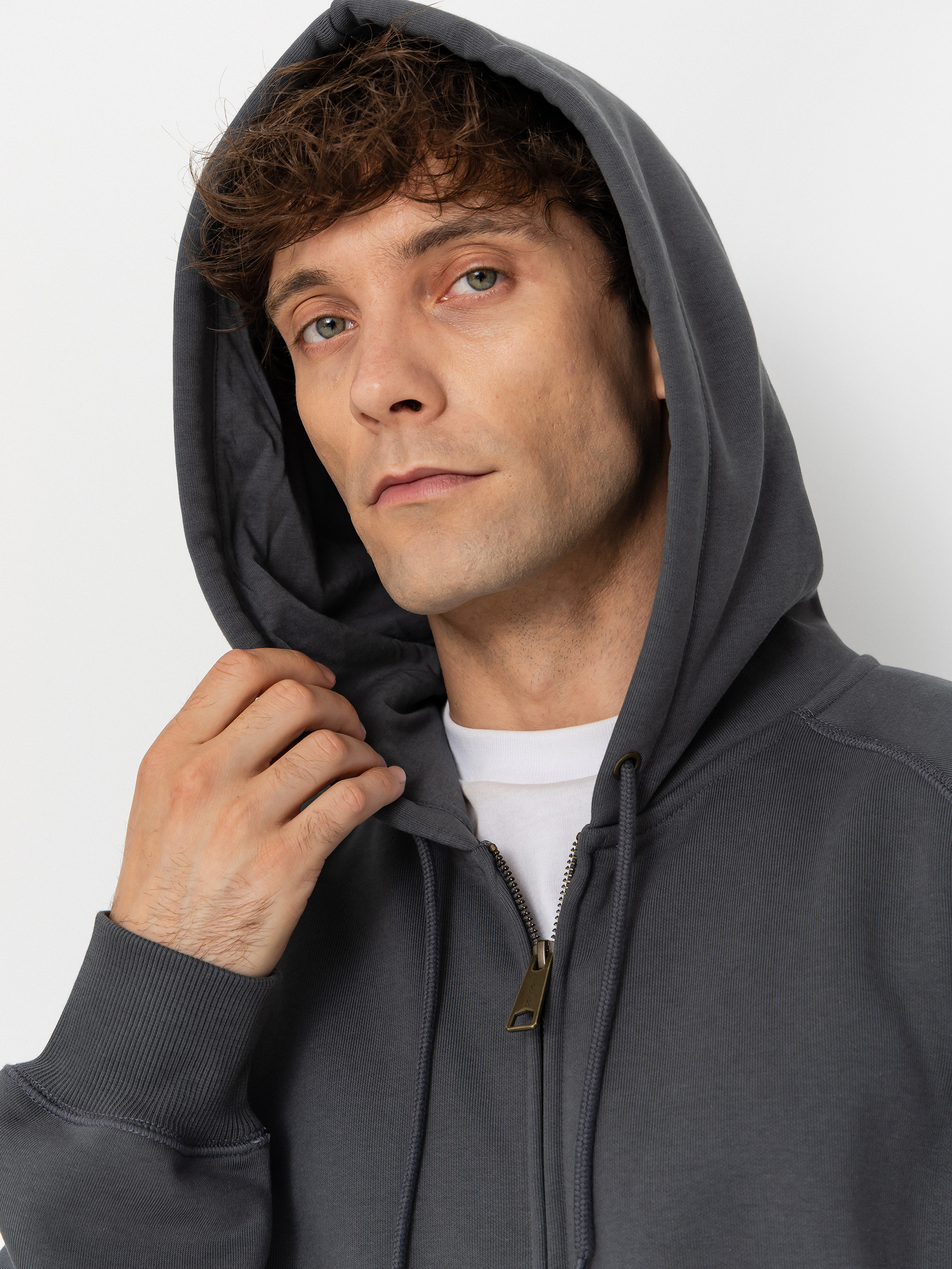 Суитшърт с качулка Carhartt WIP Chase ZHD (styx/gold)