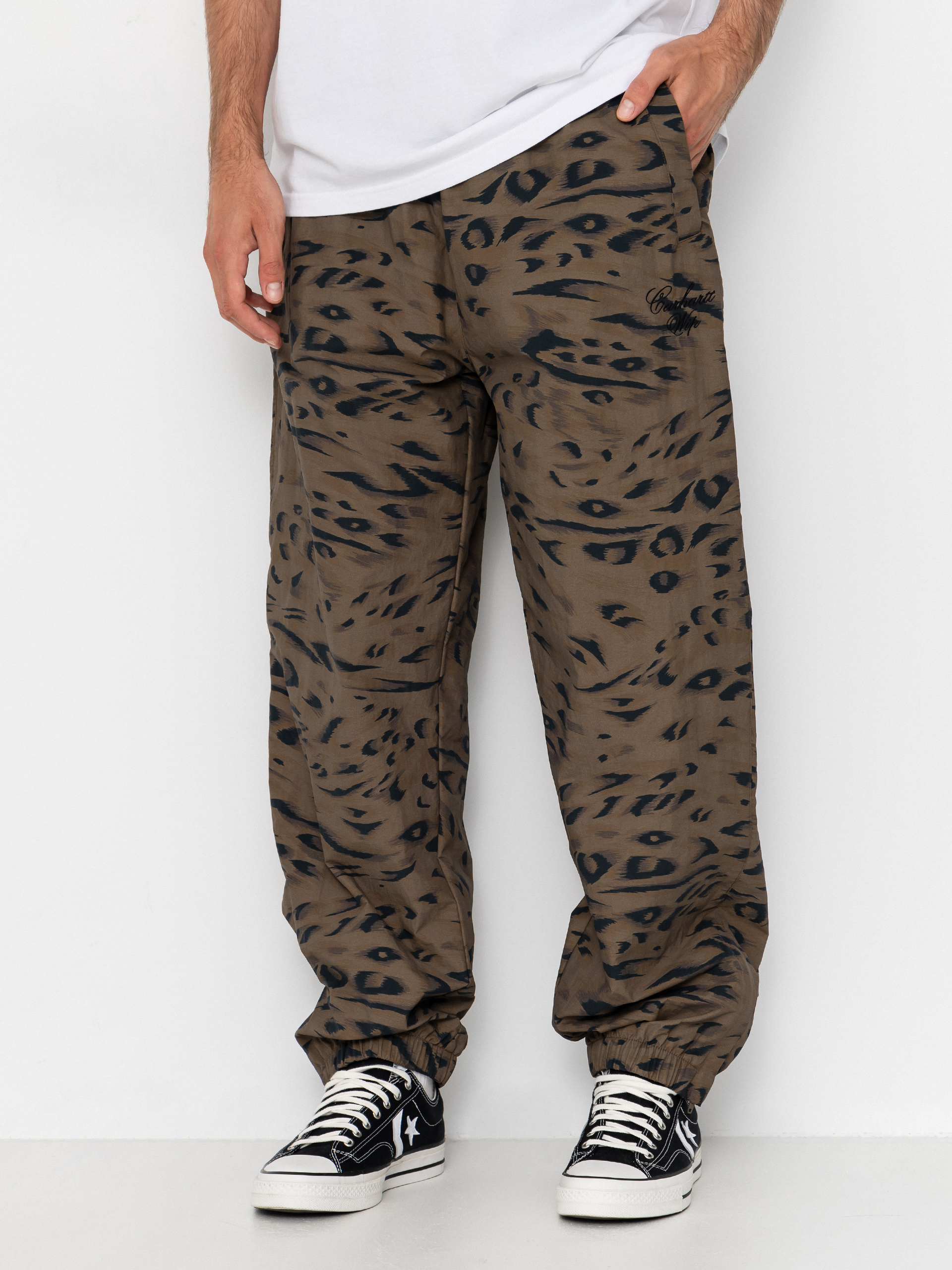 Панталони Carhartt WIP Travon (duck feather print cypress/black)