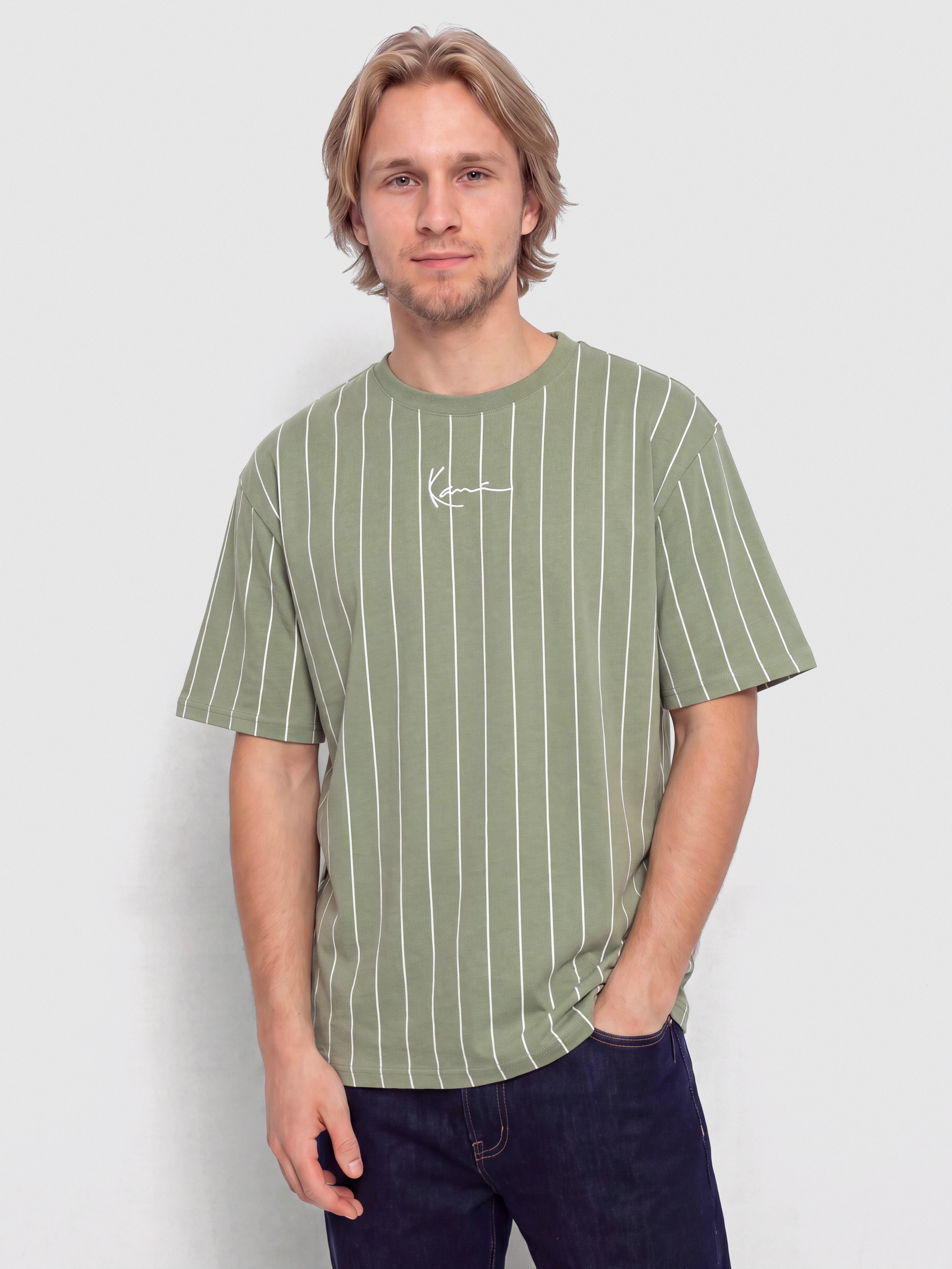 u0422u0435u043du0438u0441u043au0430 Karl Kani Small Signature Pinstripe (green)