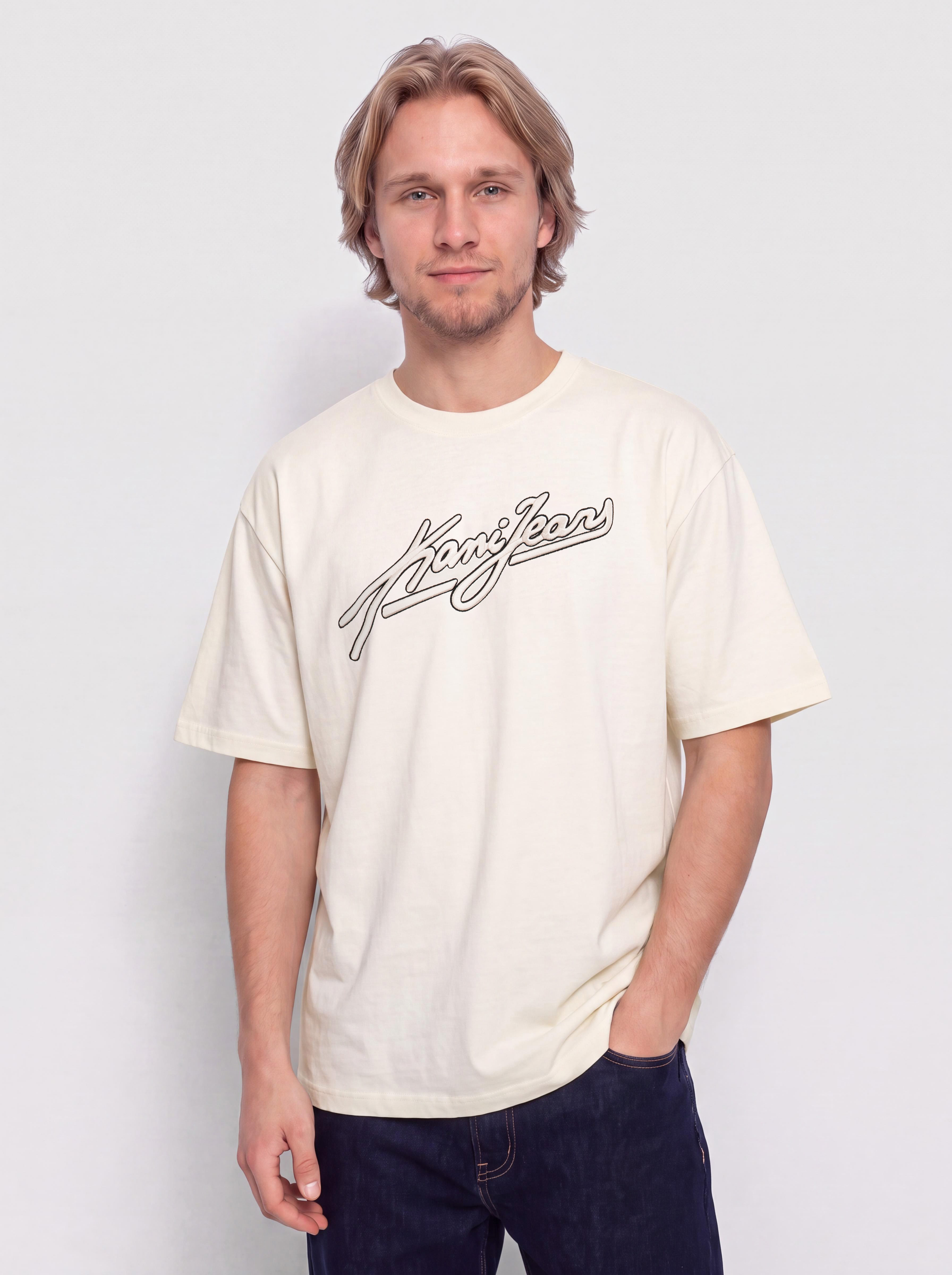 Тениска Karl Kani Jeans Oversized (white)