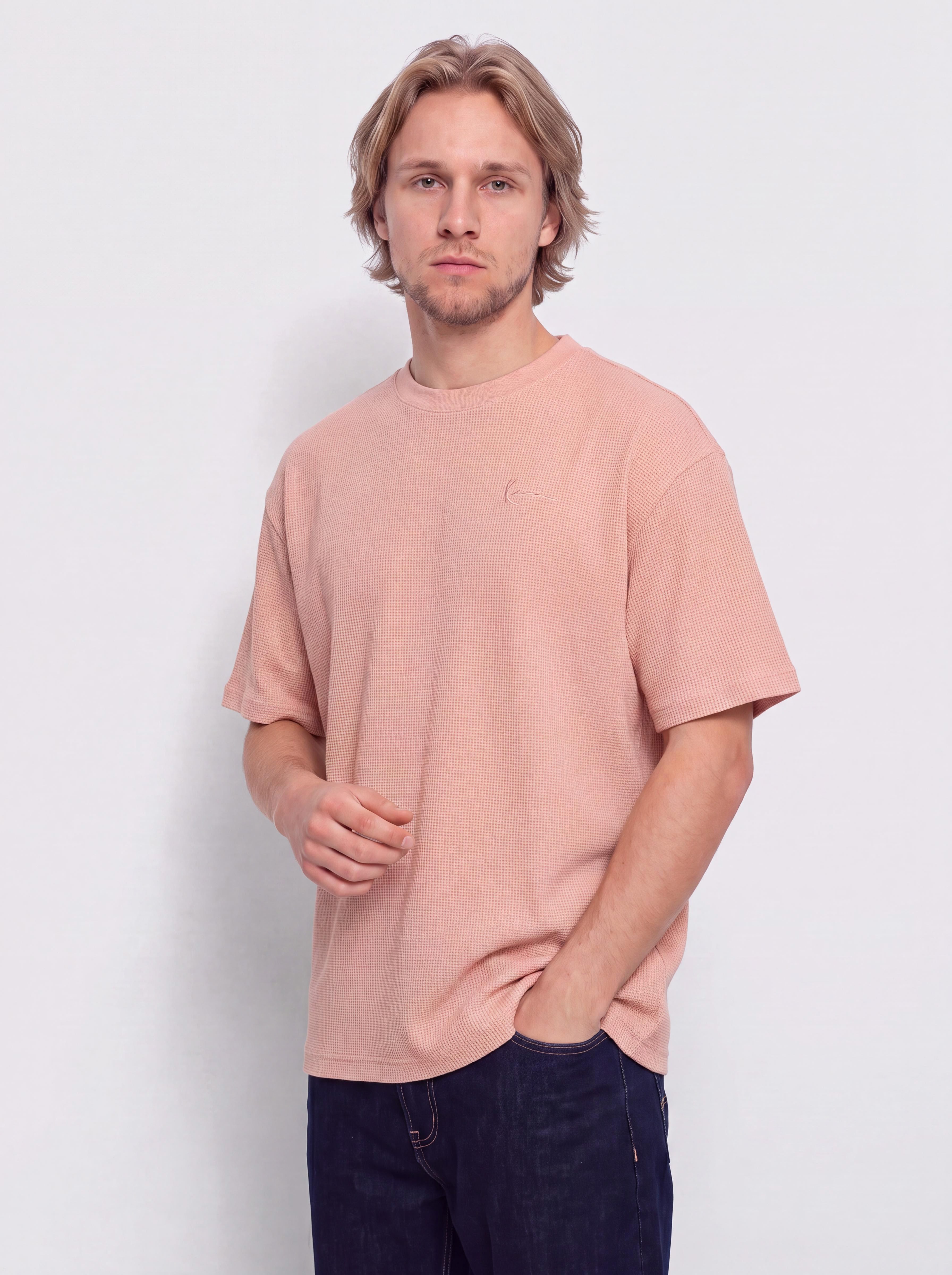Тениска Karl Kani Signature Waffle Oversized (pink)