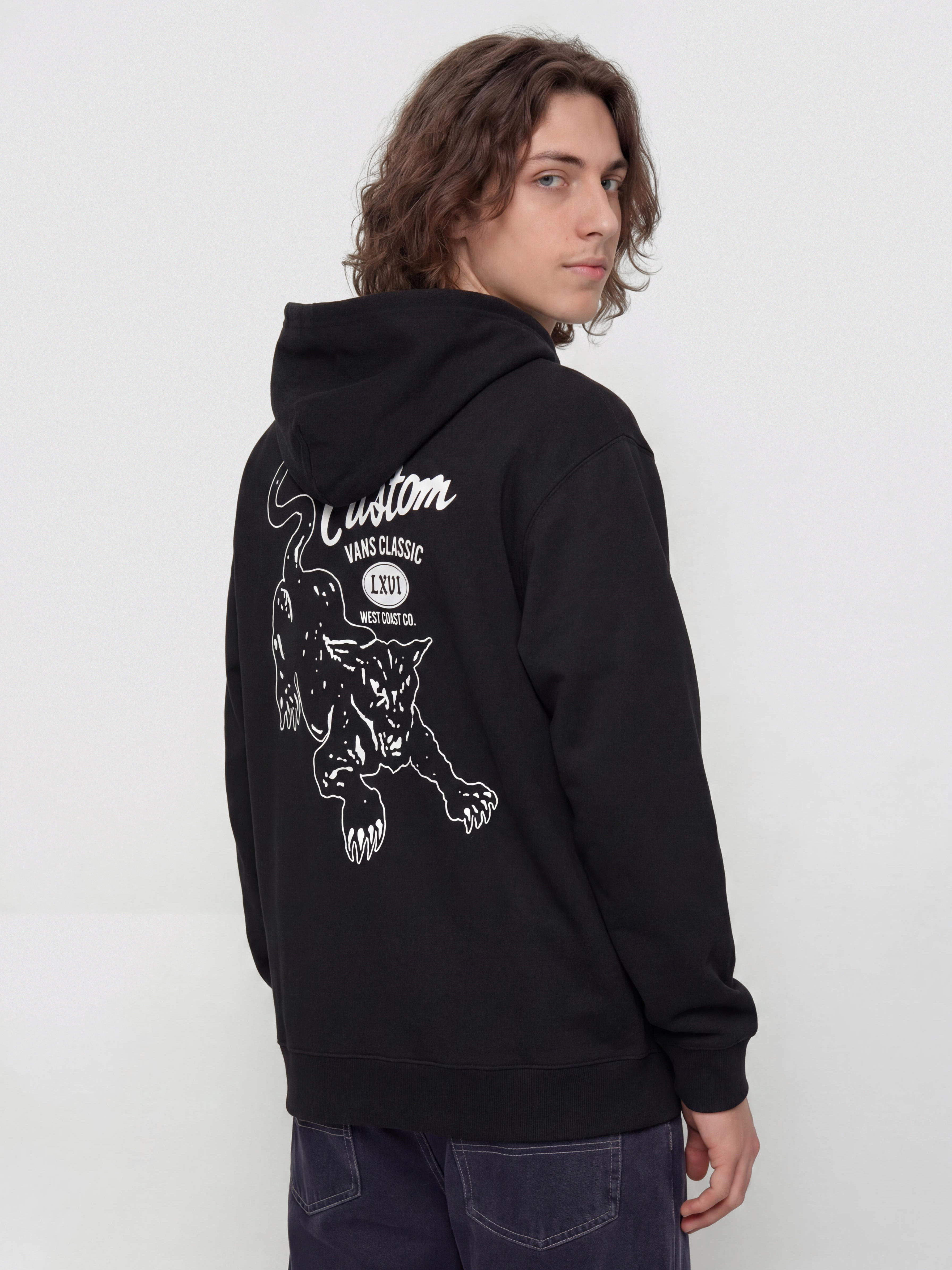 Суитшърт с качулка Vans Custom Cat HD (black)