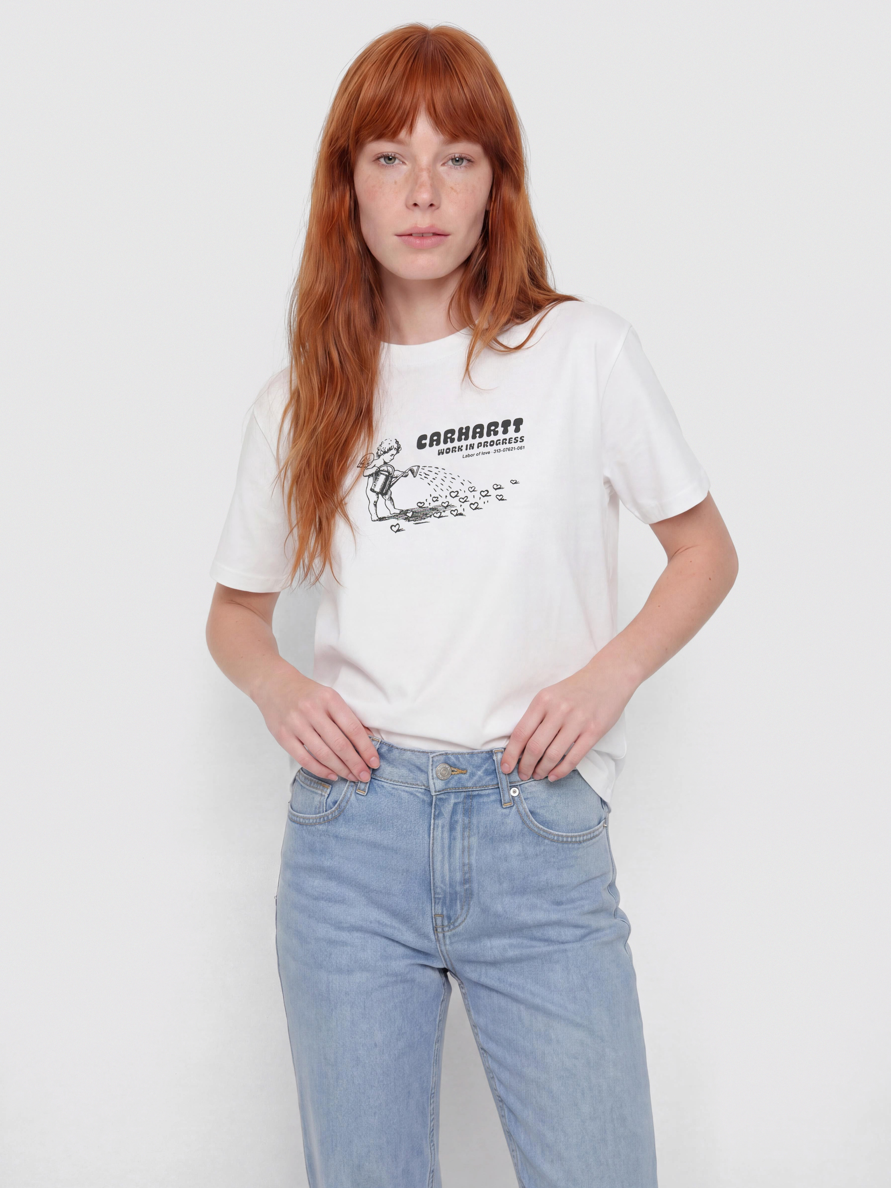 Тениска Carhartt WIP Bumper Sticker Wmn (white)