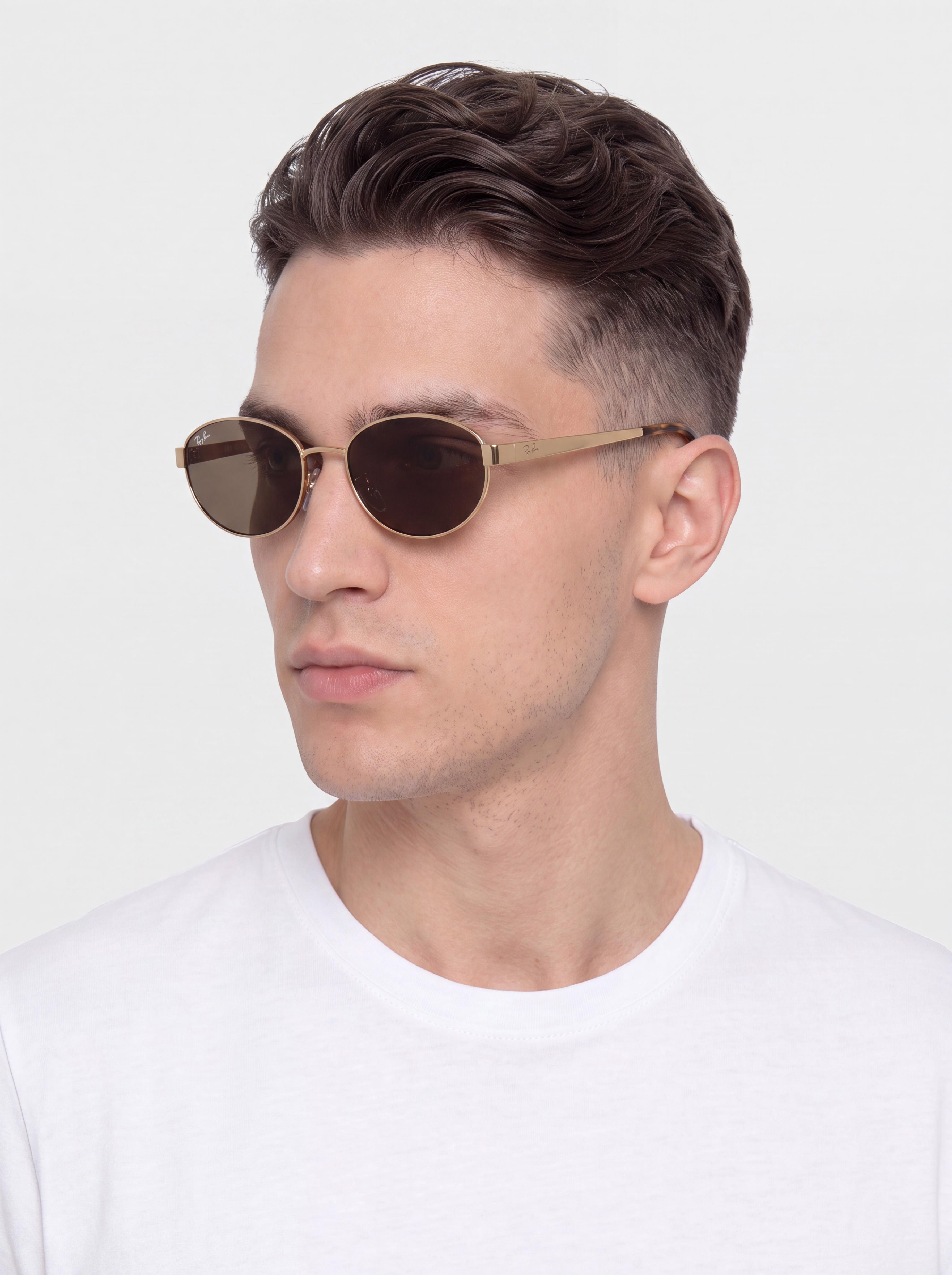 Слънчеви очила Ray-Ban Rb3774D (polerowany złoto arista/ciemnobrązowy)