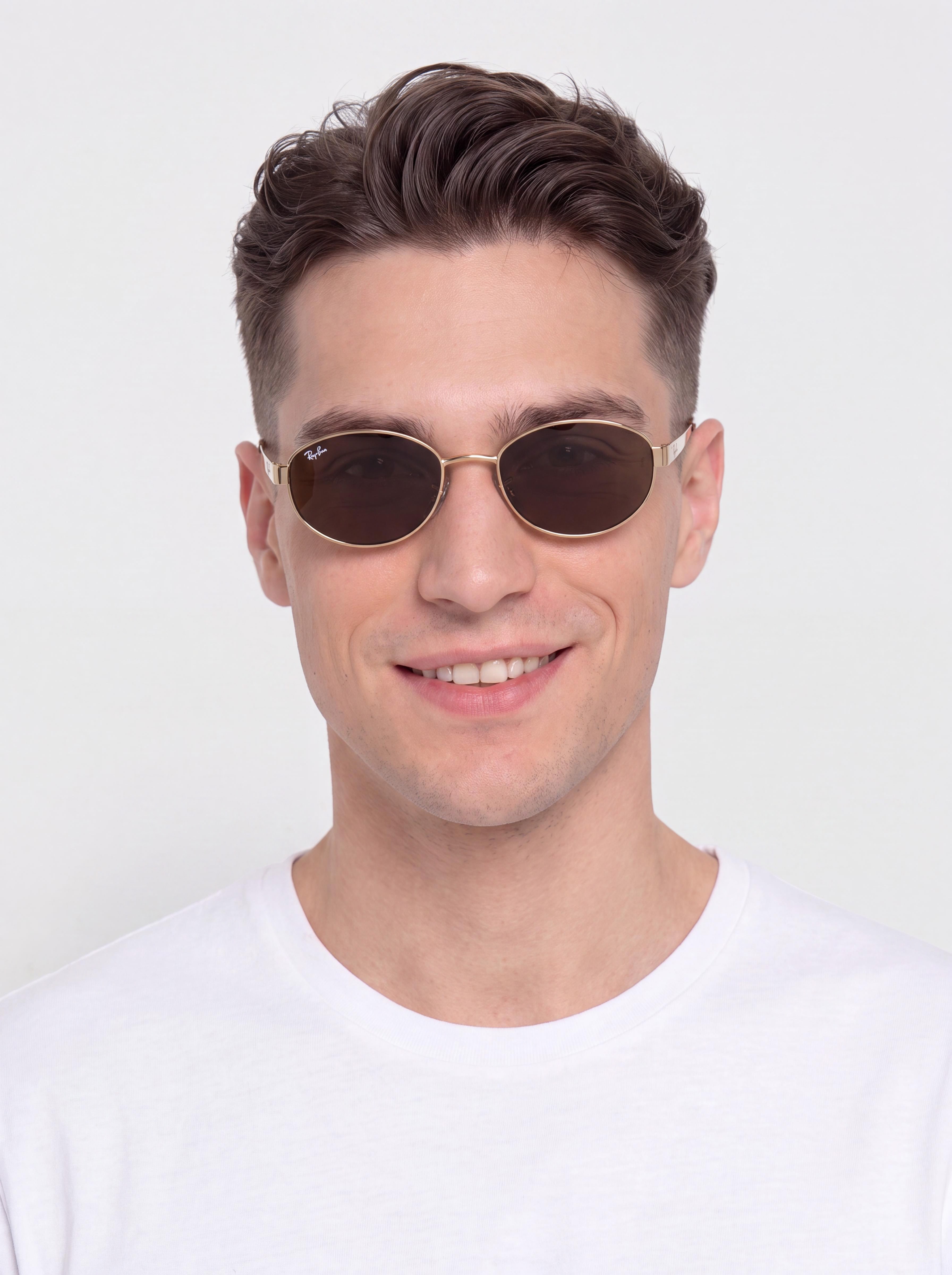 Слънчеви очила Ray-Ban Rb3774D (polerowany złoto arista/ciemnobrązowy)