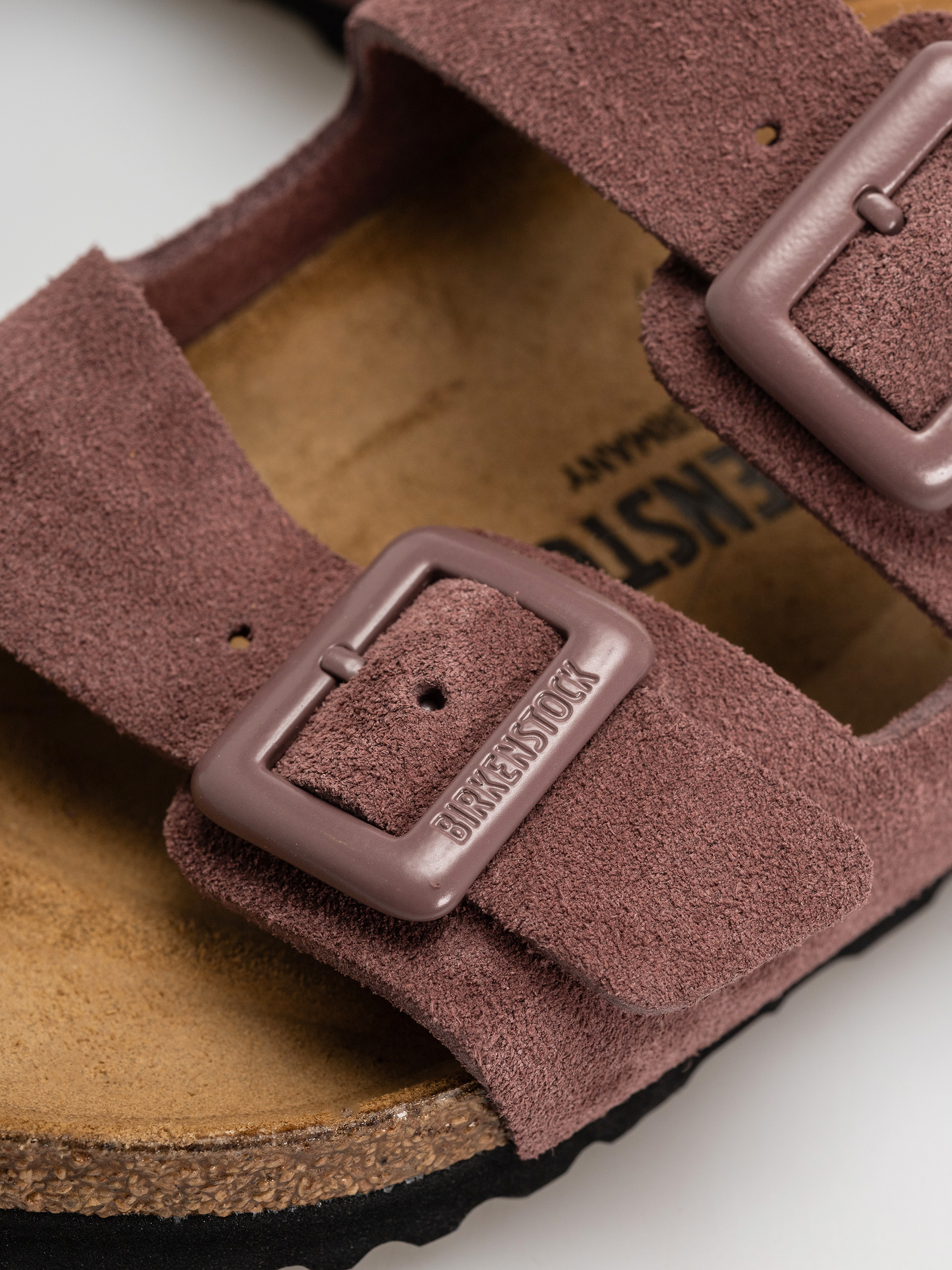 Чехли Birkenstock Arizona Suede Leather Cushion Buckle Narrow Wmn (pepper)