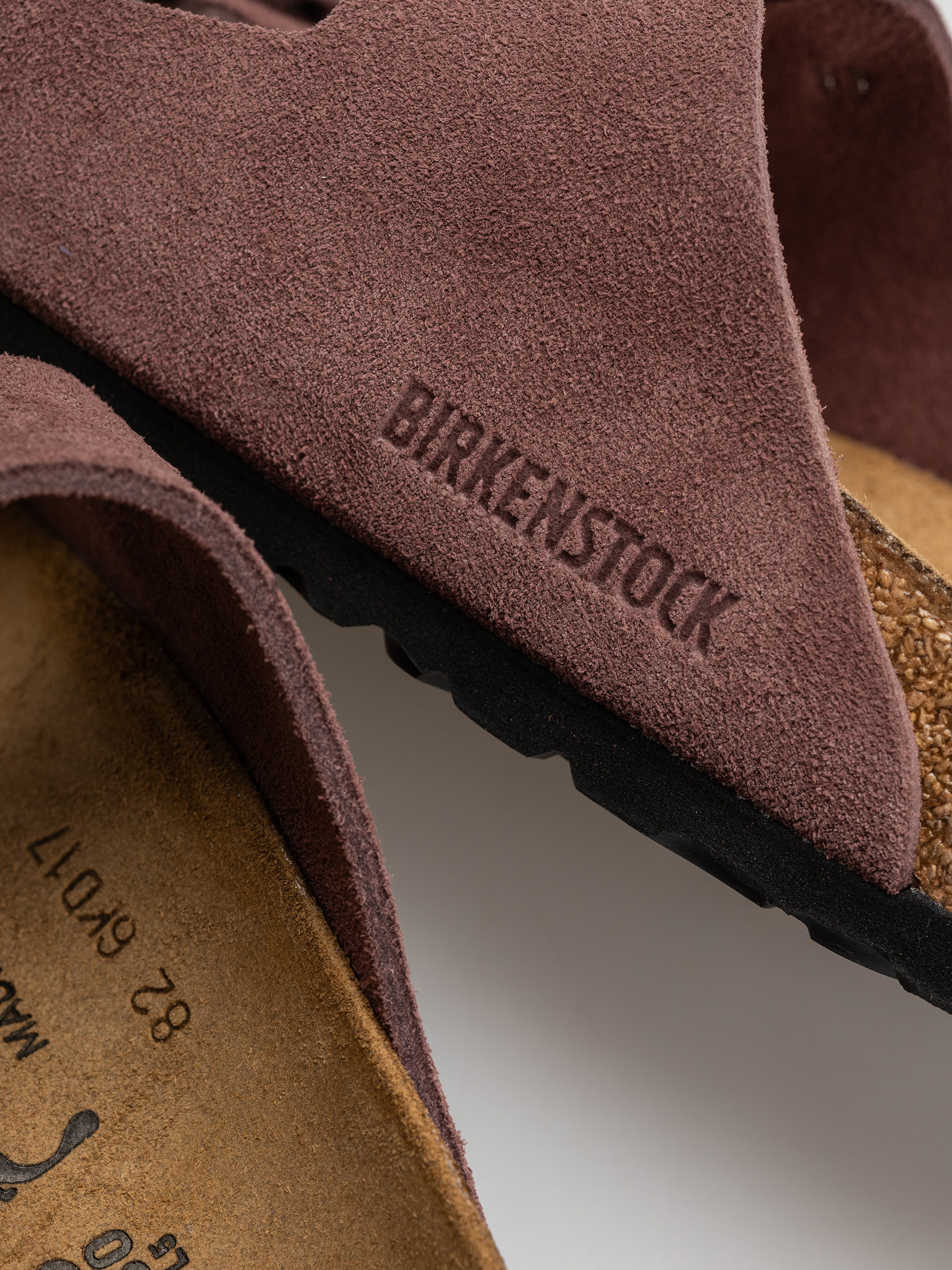 Чехли Birkenstock Arizona Suede Leather Cushion Buckle Narrow Wmn (pepper)