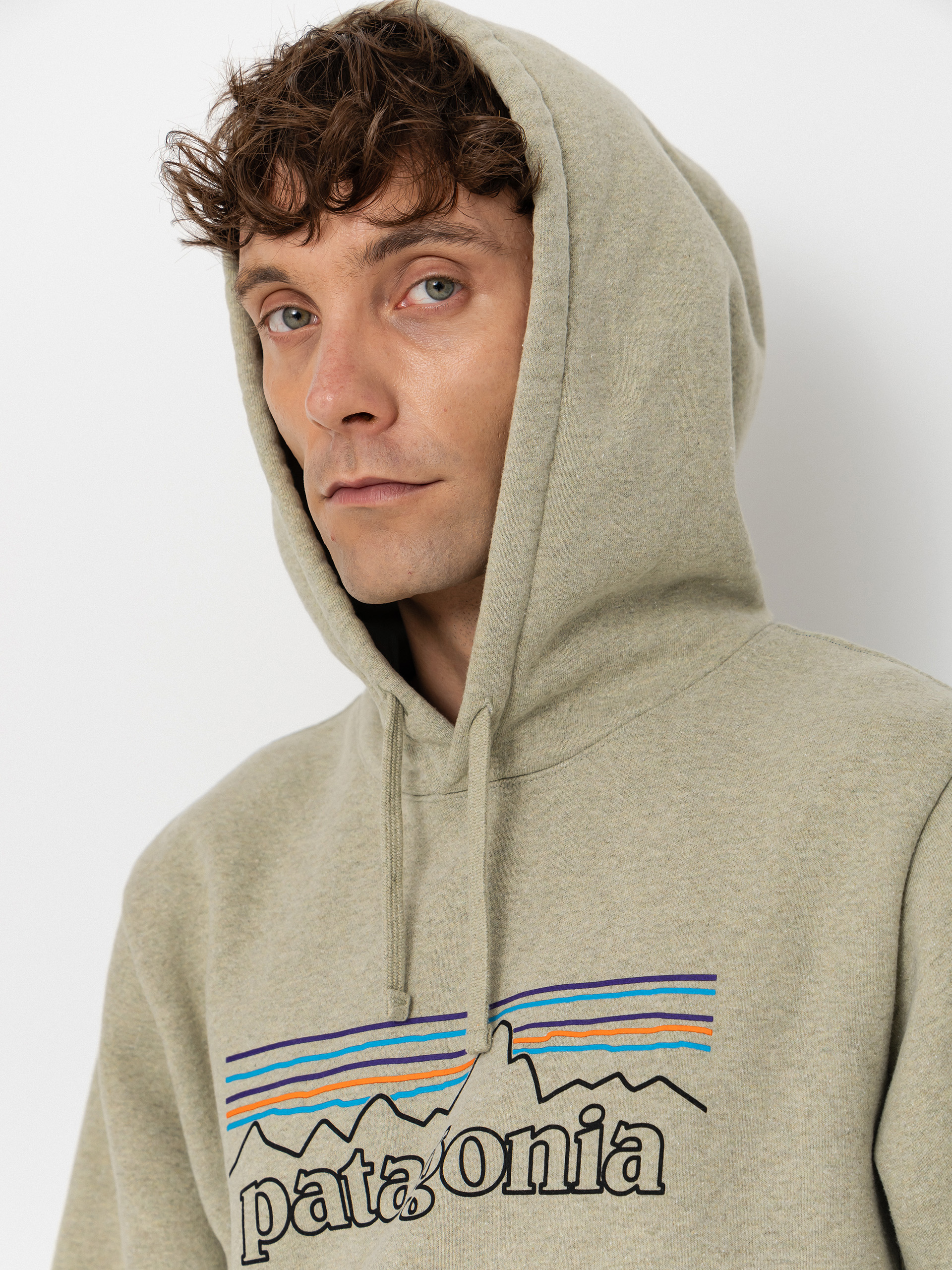 Суитшърт с качулка Patagonia P 6 Logo Uprisal HD (p 6 outline/gumtree green)