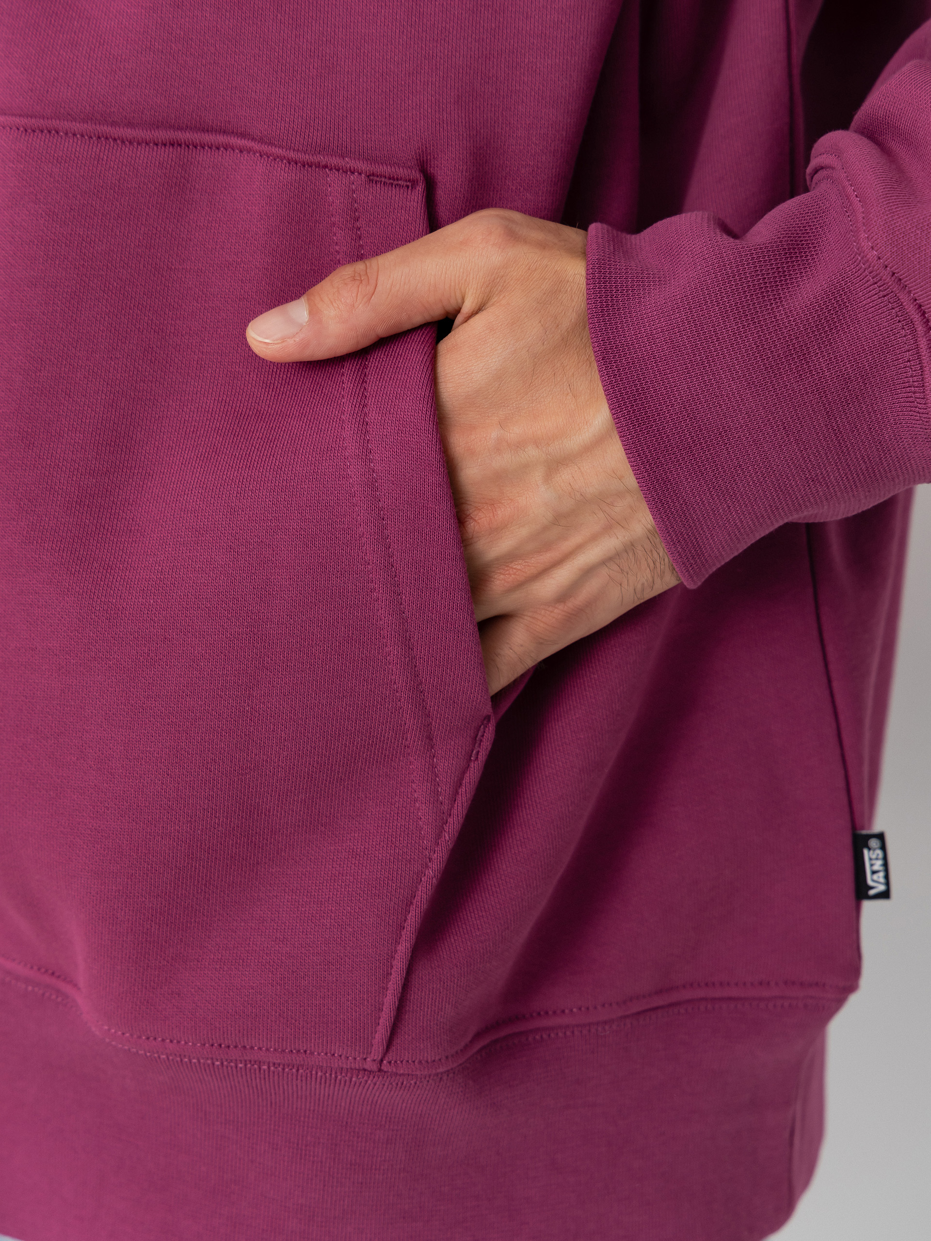 Суитшърт с качулка Vans Left Chest HD (mystic mulberry)