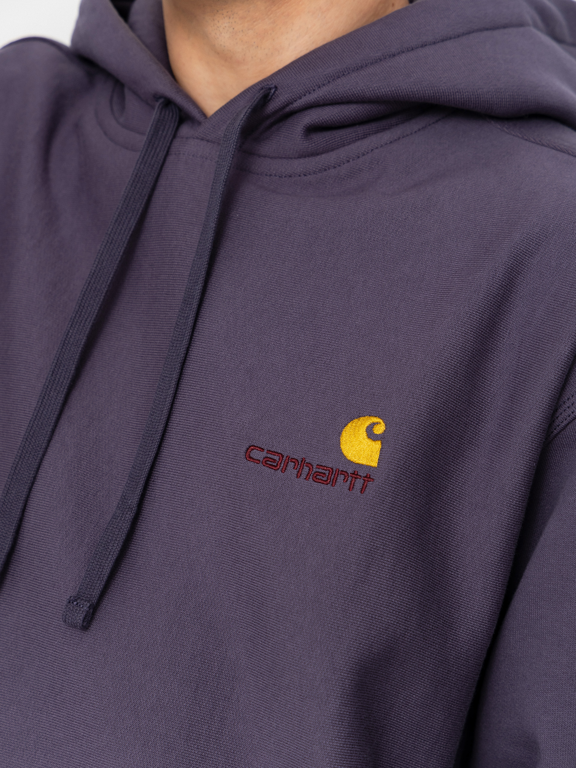 Суитшърт с качулка Carhartt WIP American Script HD (shady purple)