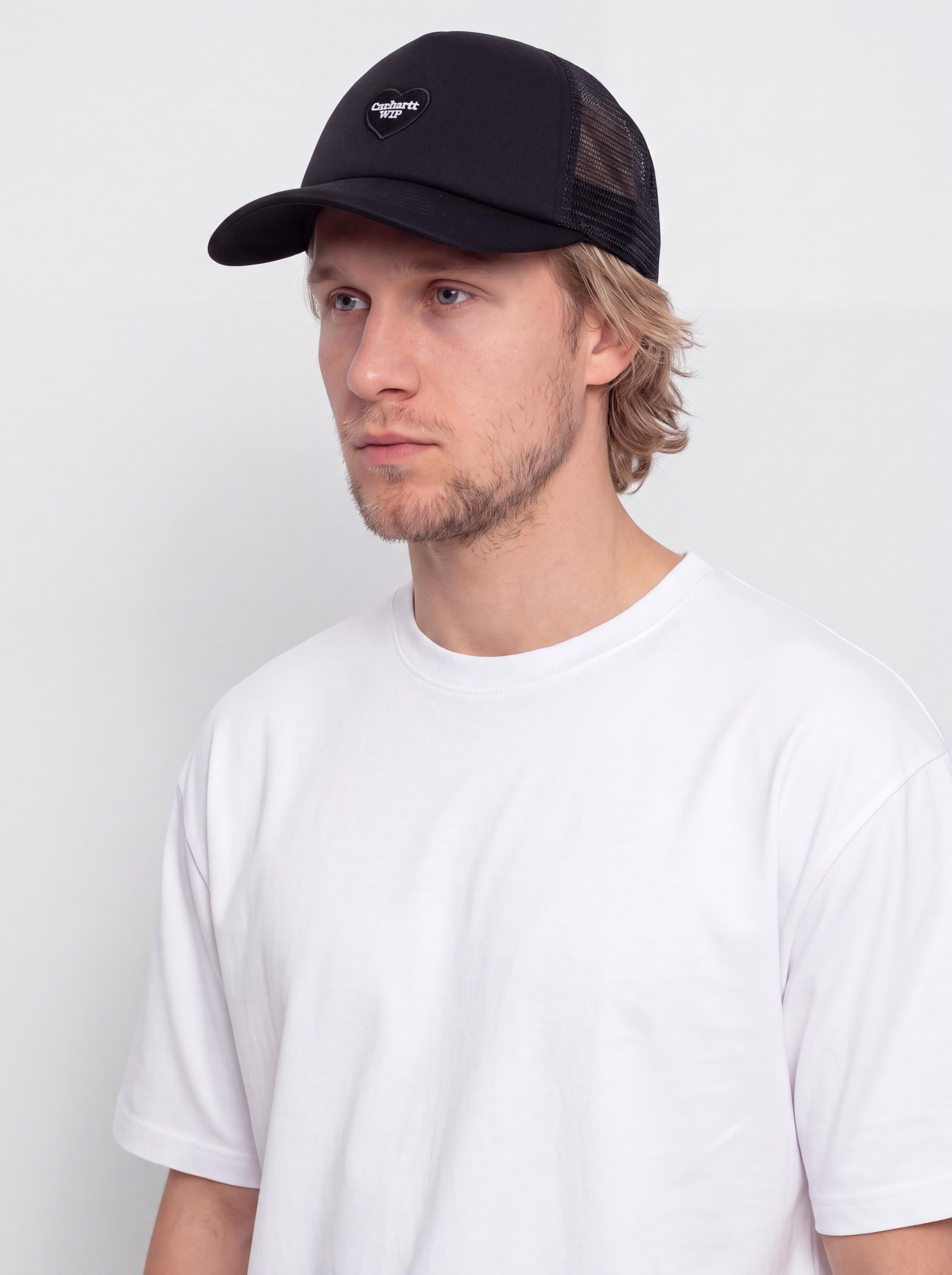 u0428u0430u043fu043au0430 u0441 u043au043eu0437u0438u0440u043au0430 Carhartt WIP Heart Patch Trucker (black)