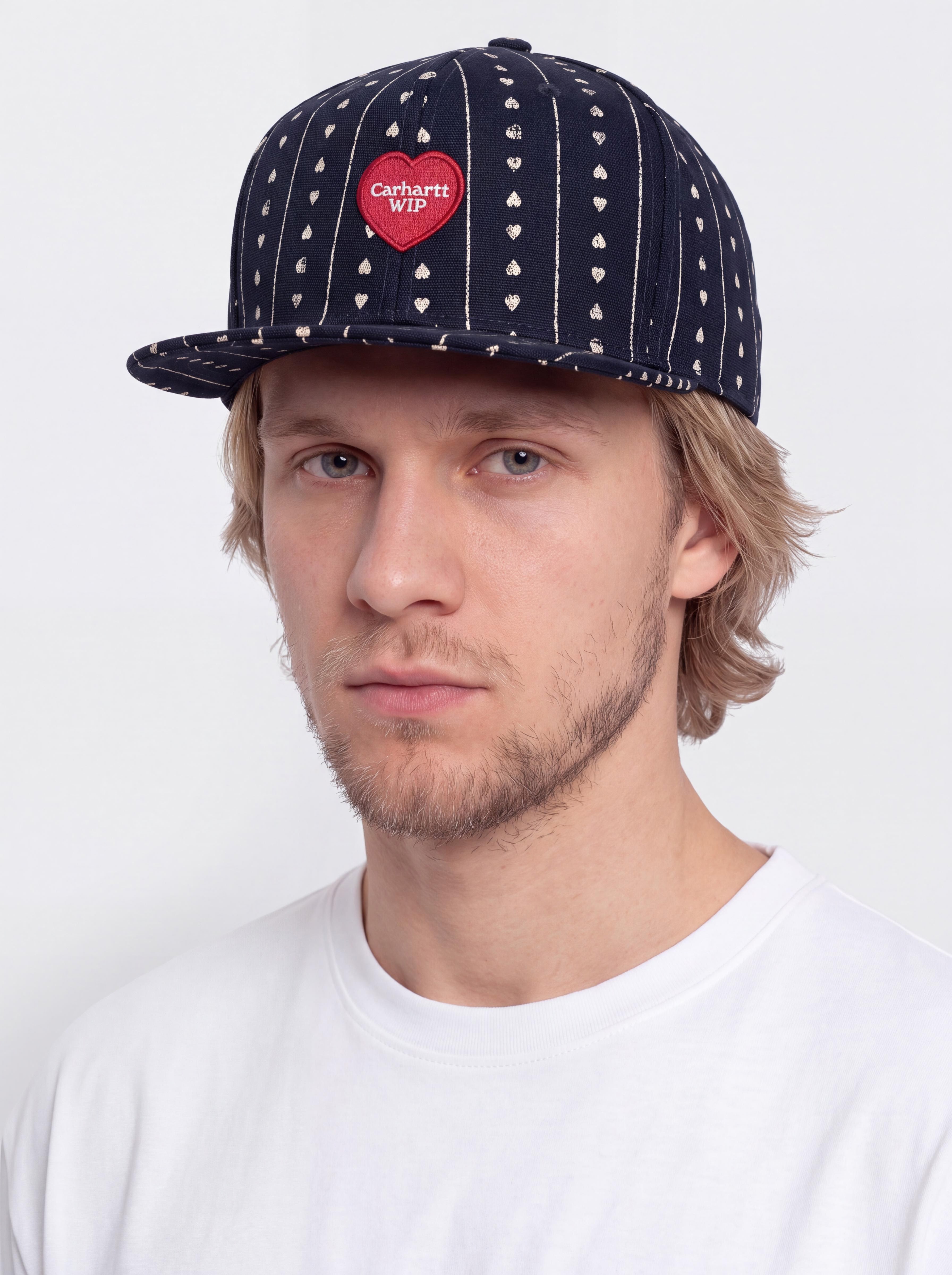 Шапка с козирка Carhartt WIP Drewe (heart c pinstripe/ink/natural/dark navy)