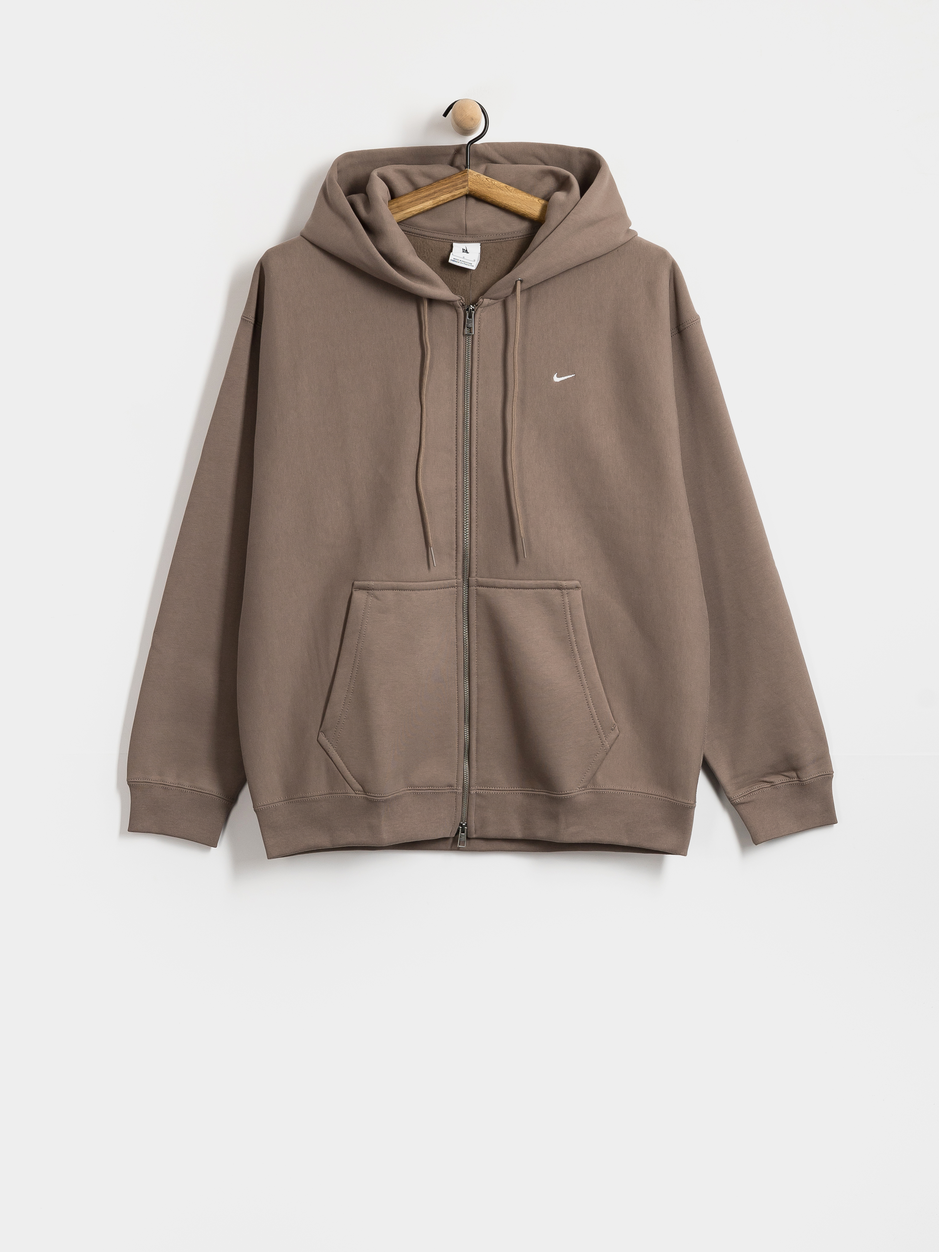 Суитшърт с качулка Nike SB Solo Swoosh ZHD (mink brown/mink brown/white)