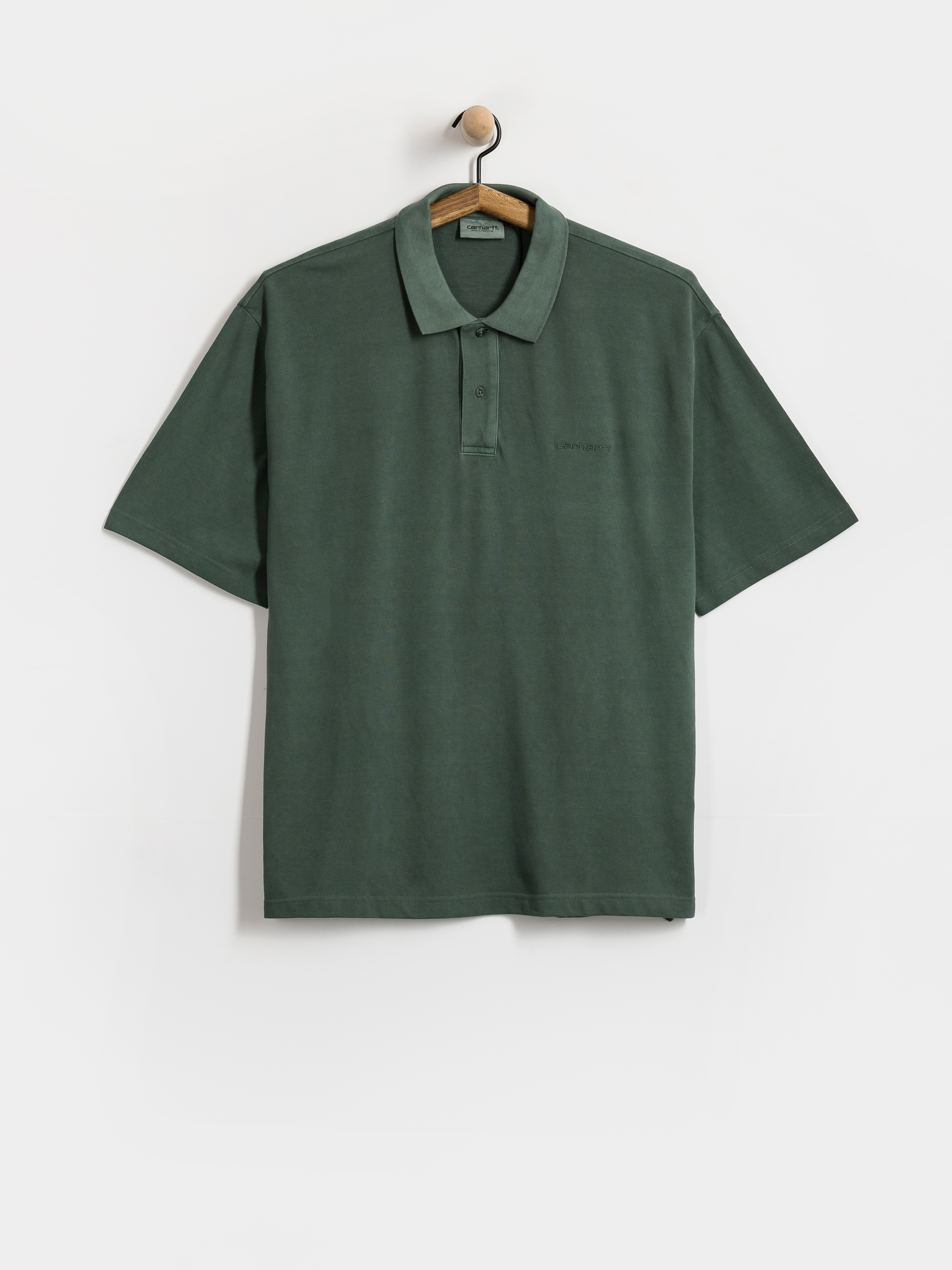Тениска Carhartt WIP Wayne Polo (dark scarab/garment dyed)