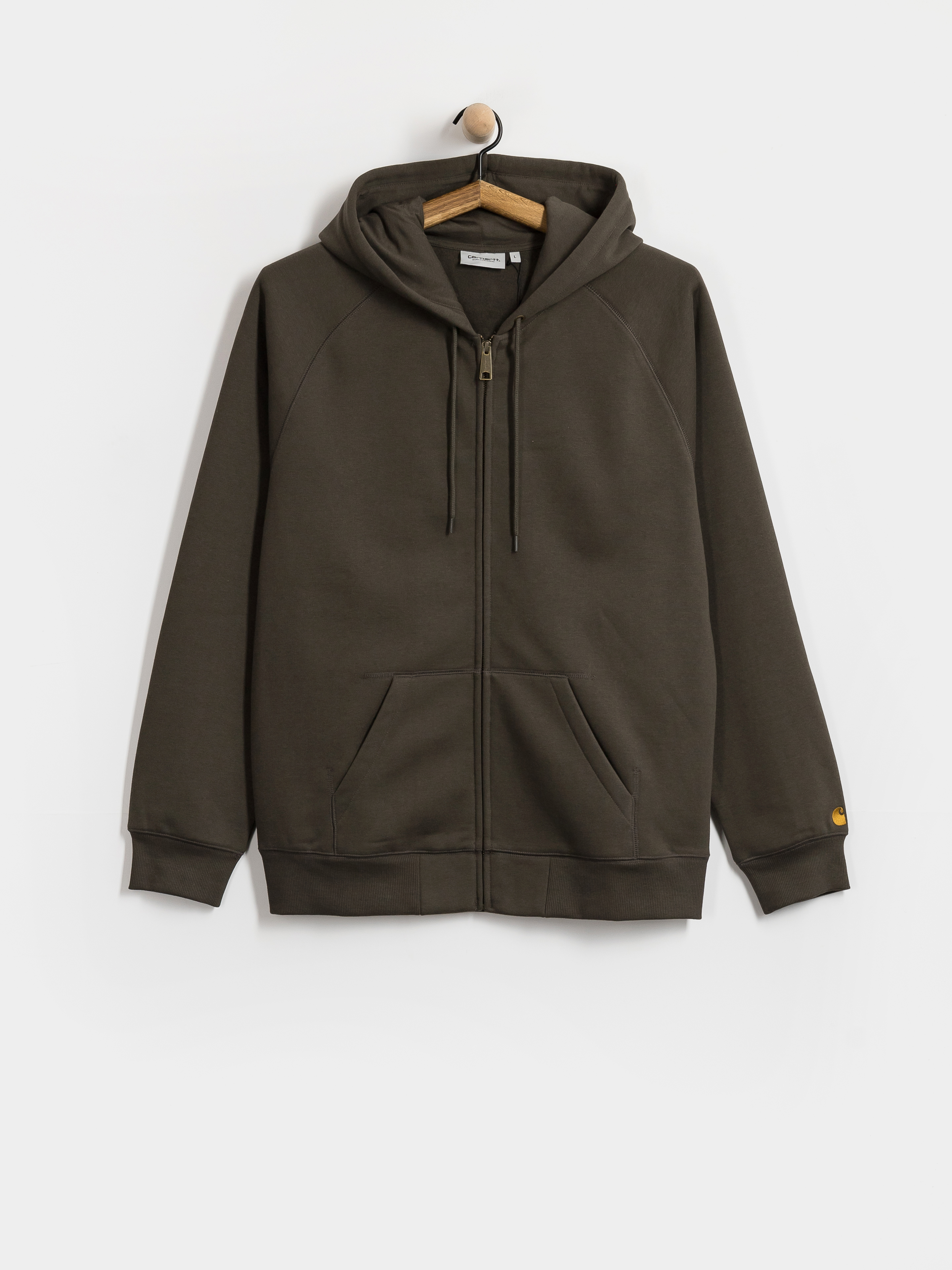 Суитшърт с качулка Carhartt WIP Chase ZHD (shungite/gold)