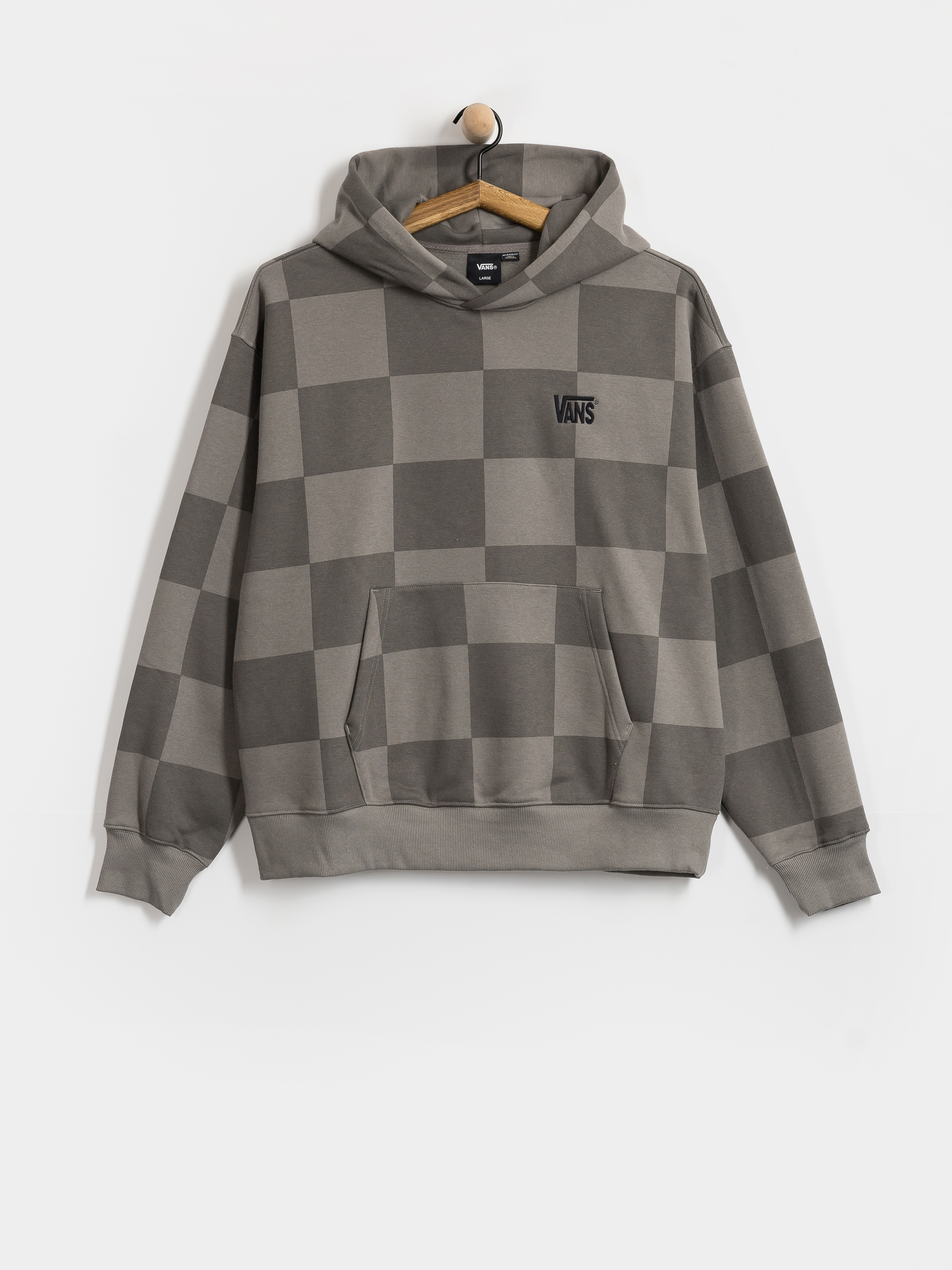 Суитшърт с качулка Vans Tonal Check Stretch Logo HD (pewter)