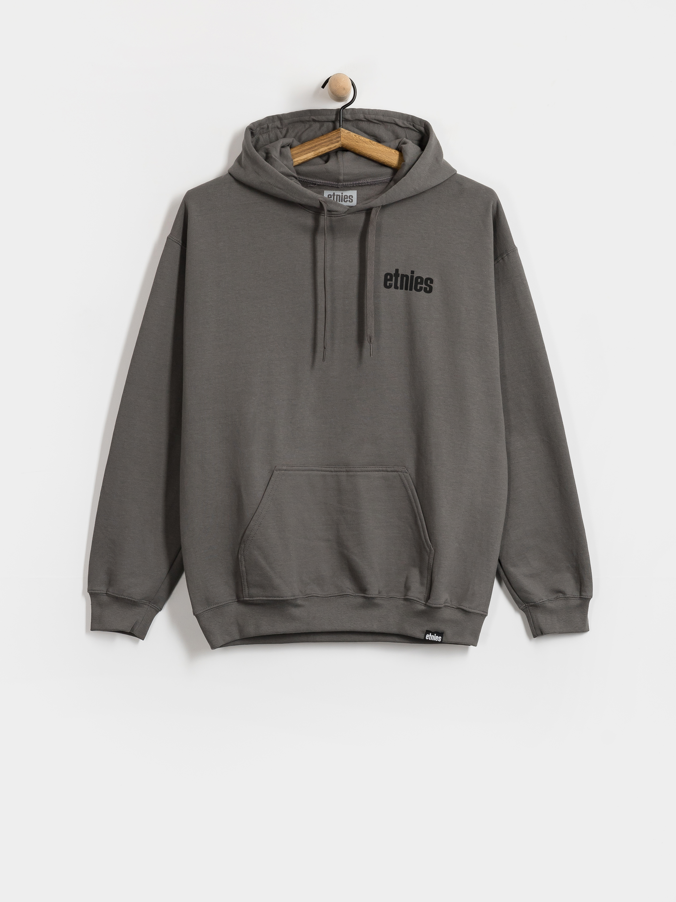Суитшърт с качулка Etnies Wordmark HD (dark grey/black)