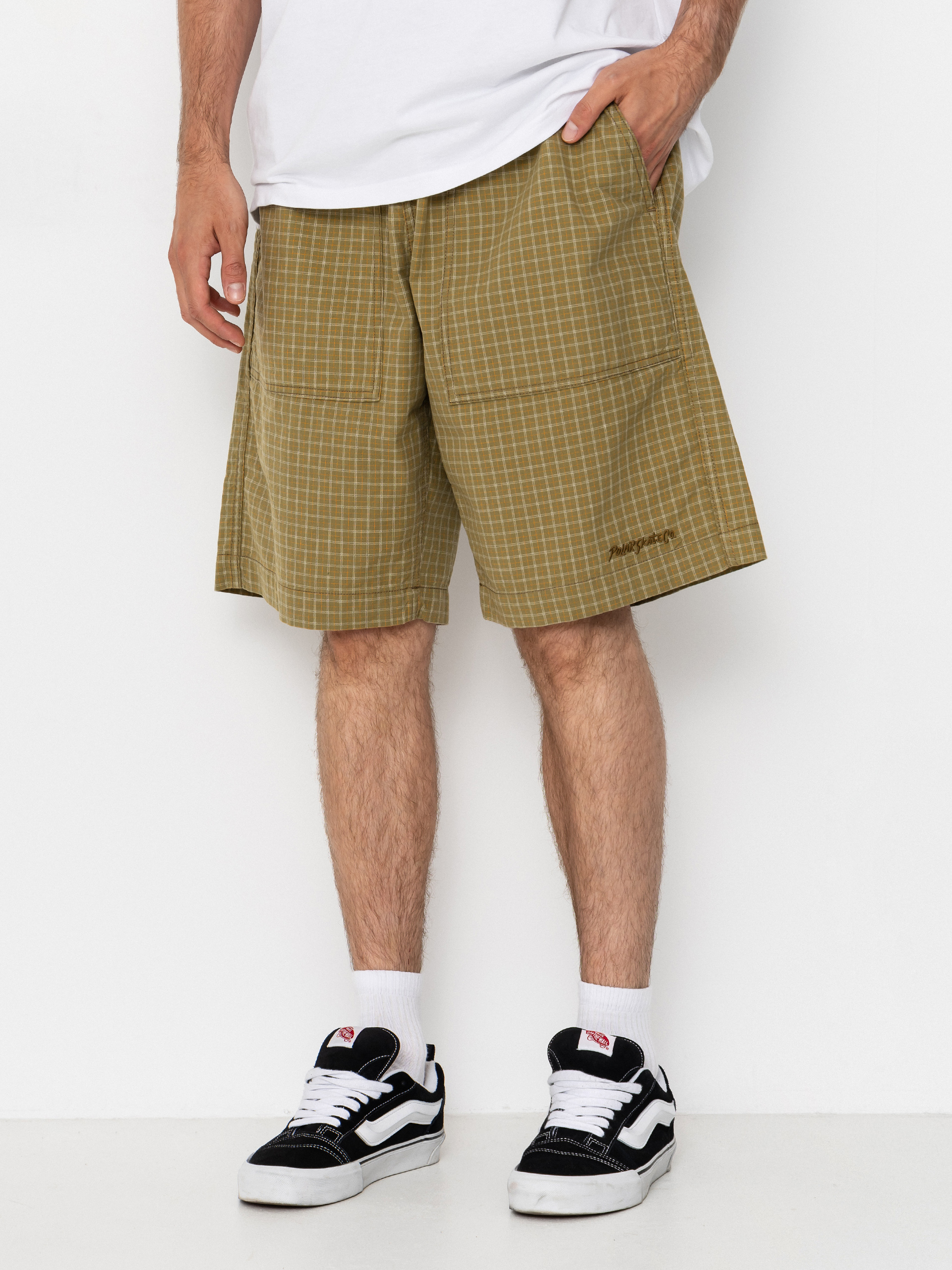 Къси панталони Polar Skate Hike Cotton (olive check)