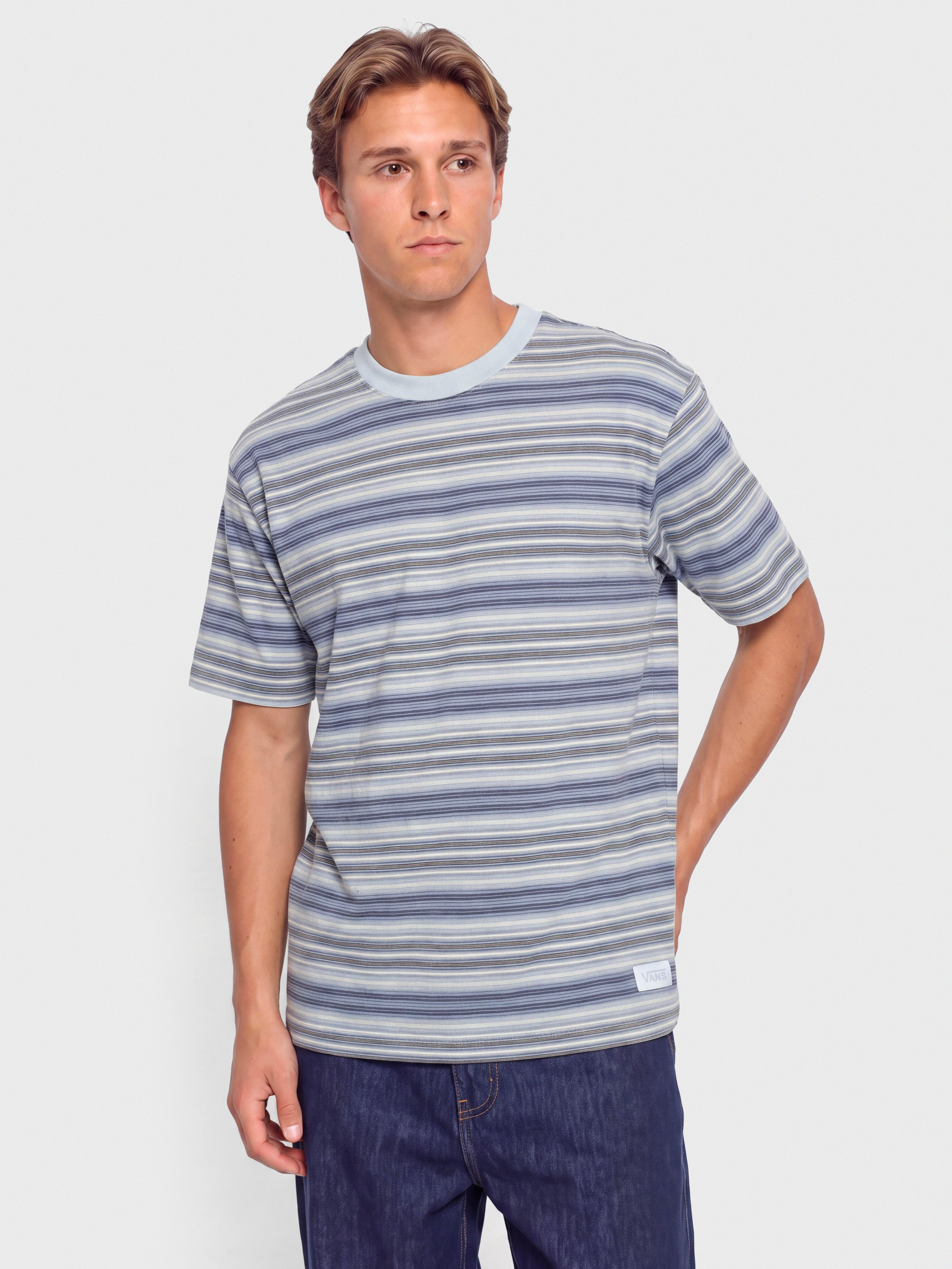 Тениска Vans Stripe Ringer Loose (soft slate)