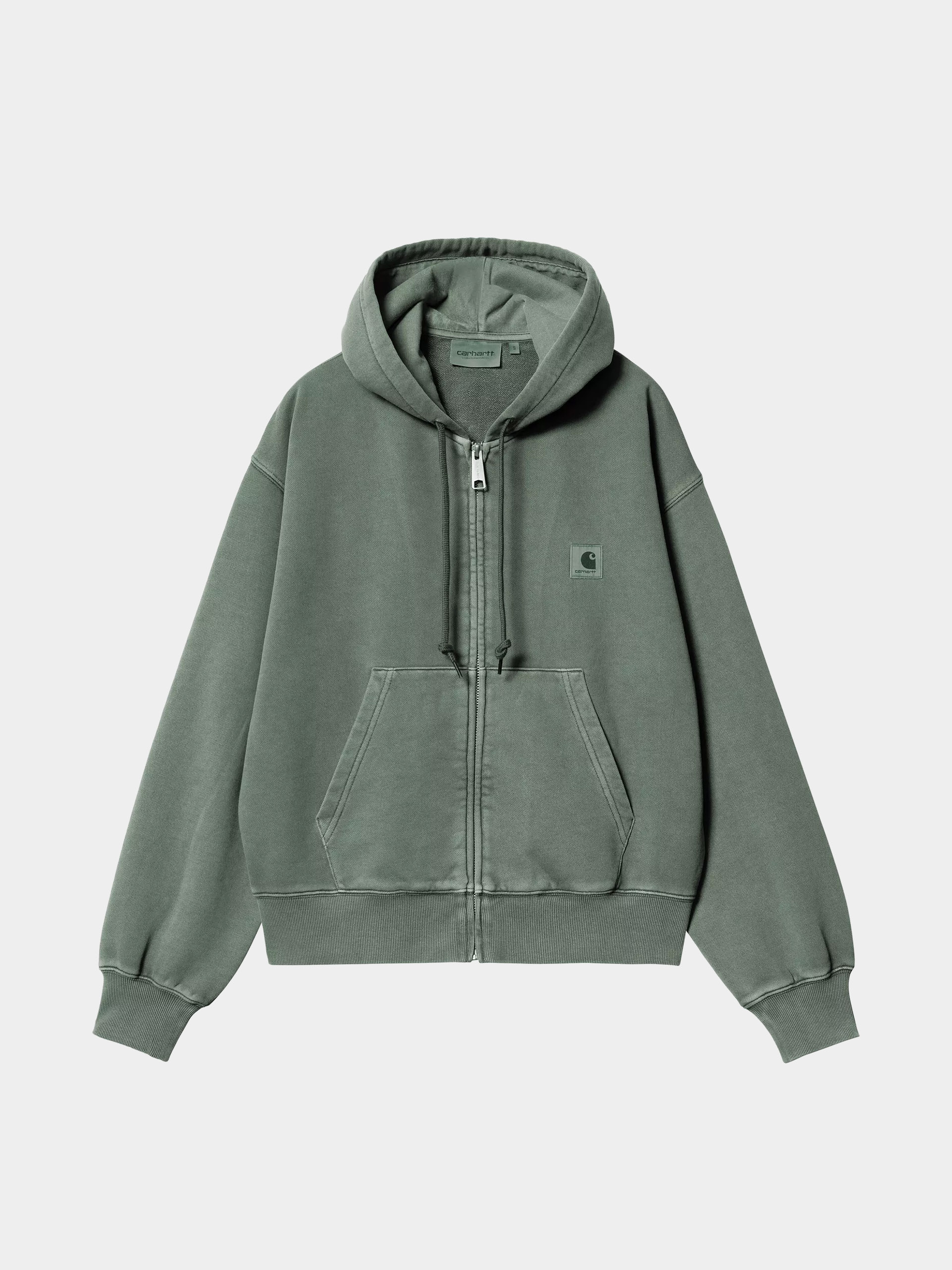 Суитшърт с качулка Carhartt WIP Nelson ZHD Wmn (dark scarab/garment dyed)