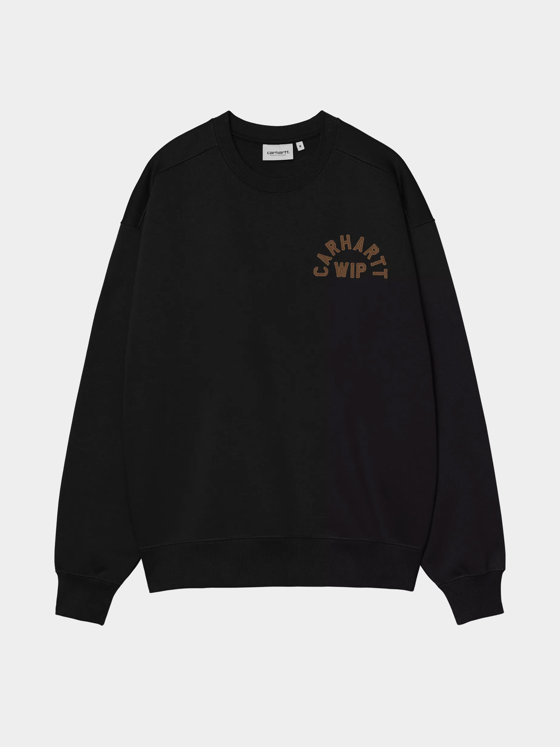 Суитшърт Carhartt WIP Arch Script (black/hamilton brown/stone washed)