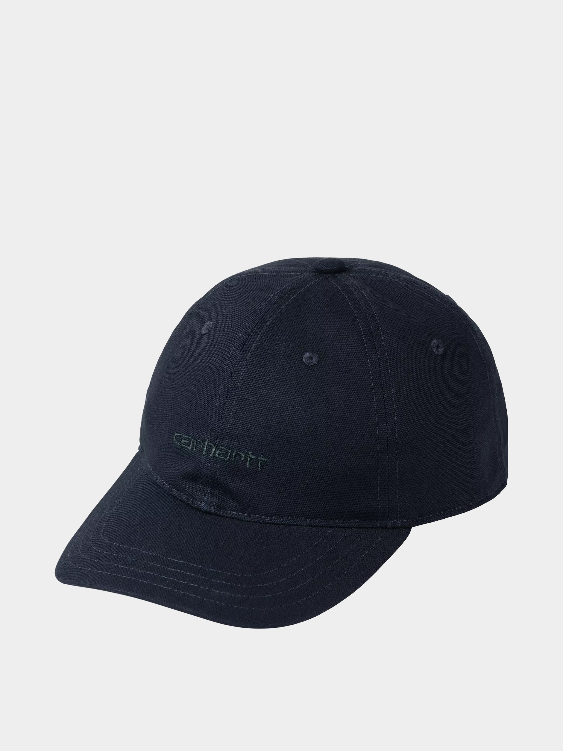 Шапка с козирка Carhartt WIP Canvas Script (dark navy/dark scarab)
