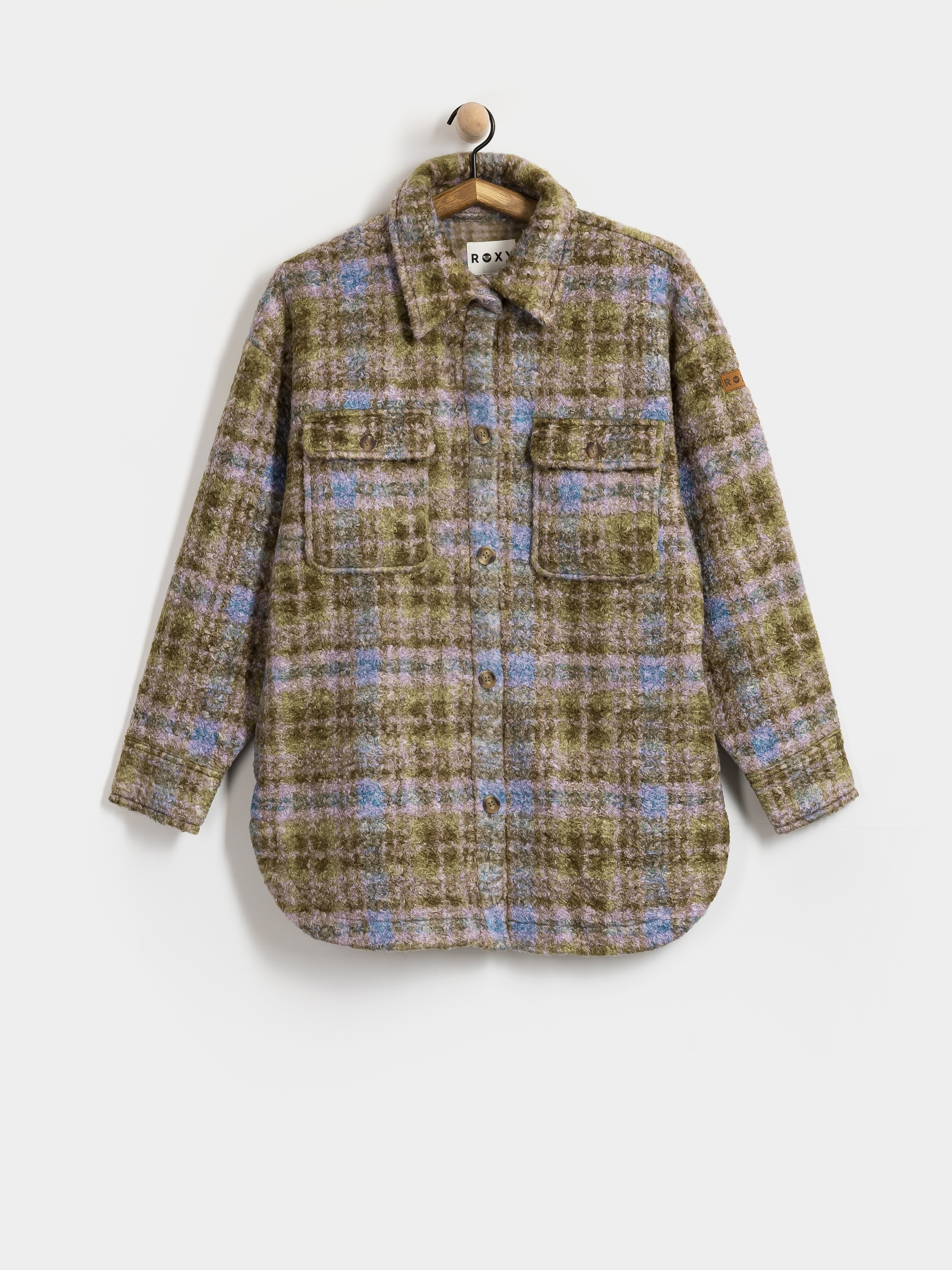 Дамски Поларени суитшърт Roxy Over And Above (oil green tartan plaid)