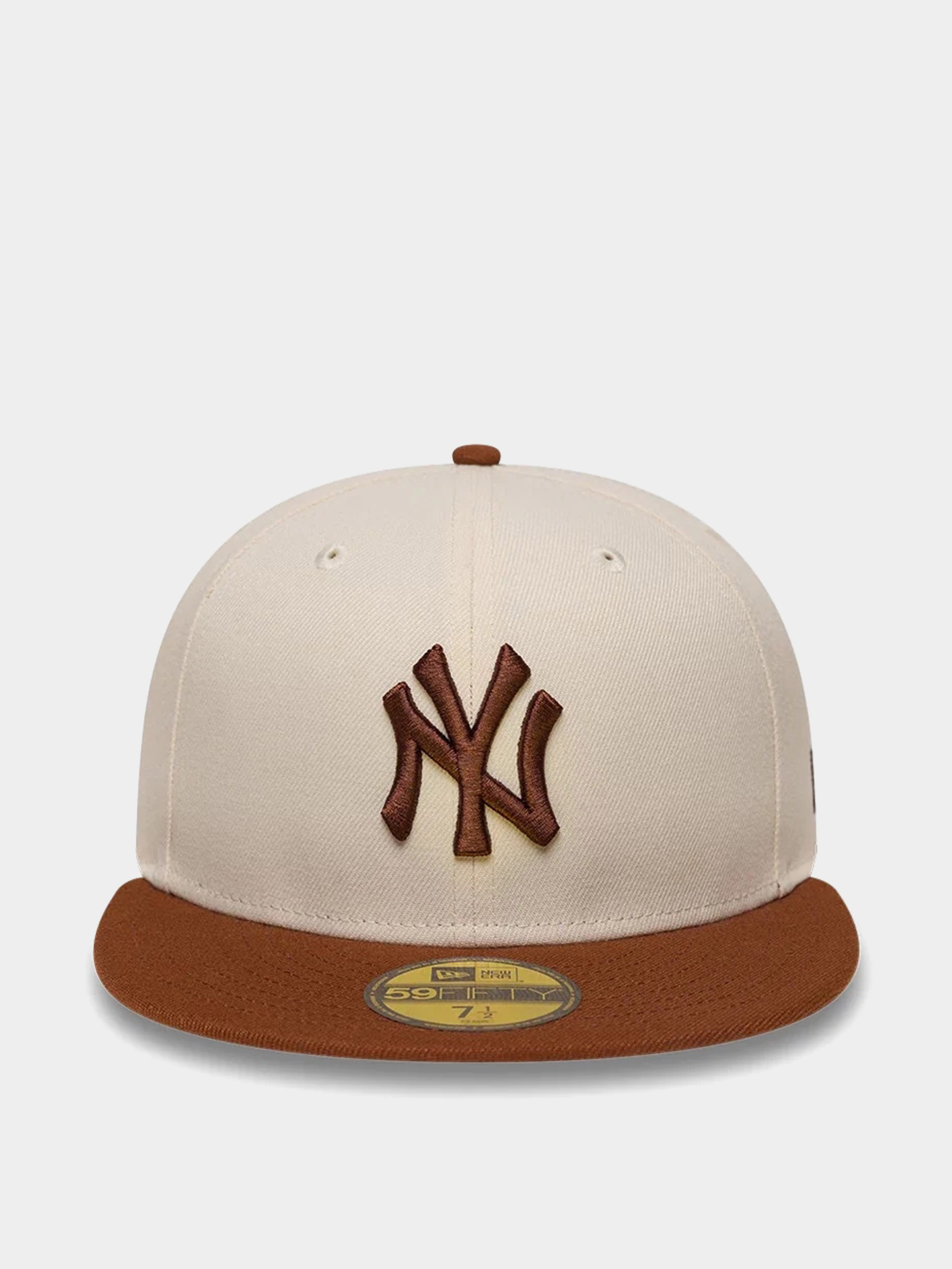 Шапка с козирка New Era Colour Block League Essential 59Fifty New York Yankees (light cream/brown)