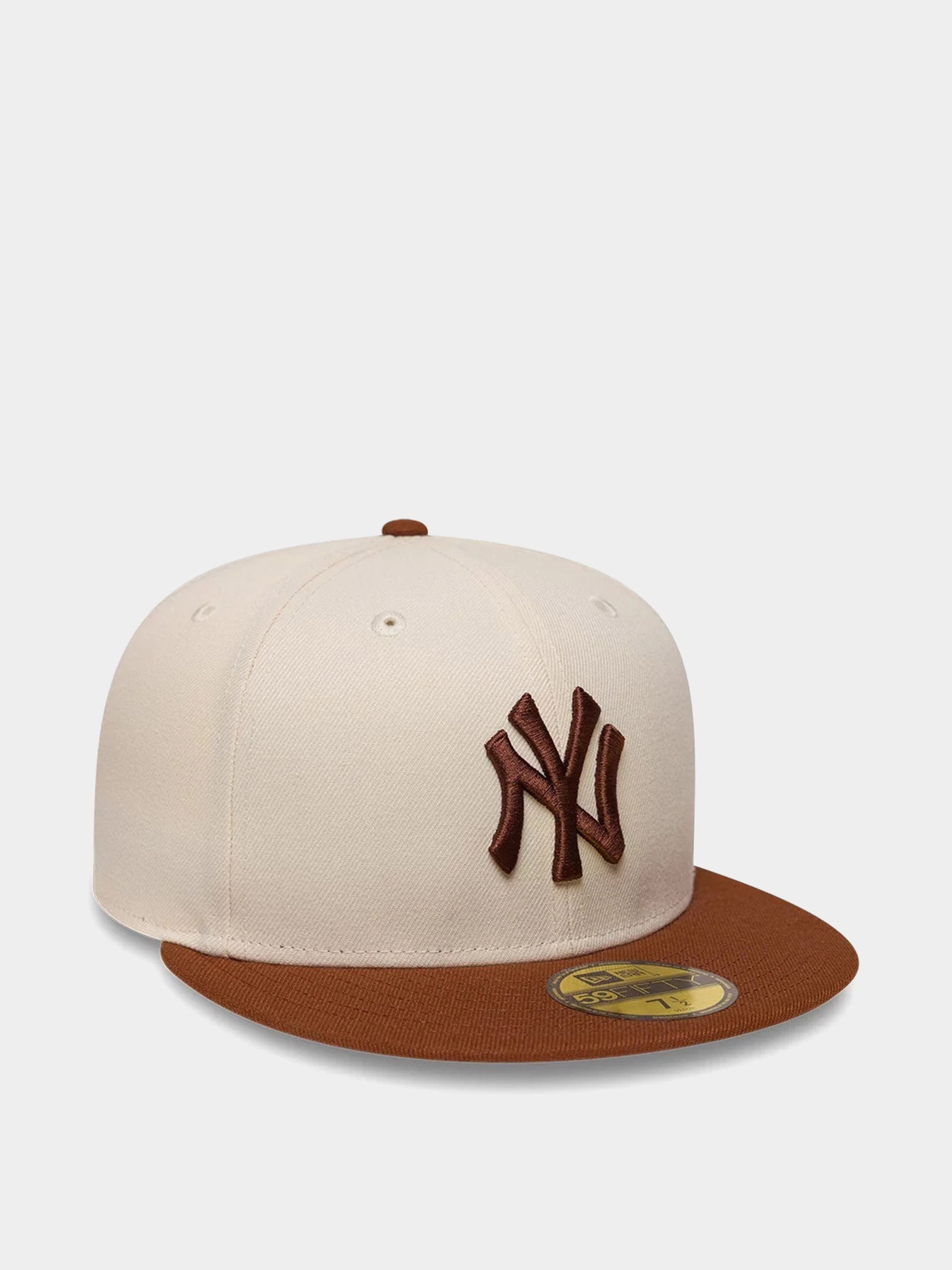 Шапка с козирка New Era Colour Block League Essential 59Fifty New York Yankees (light cream/brown)