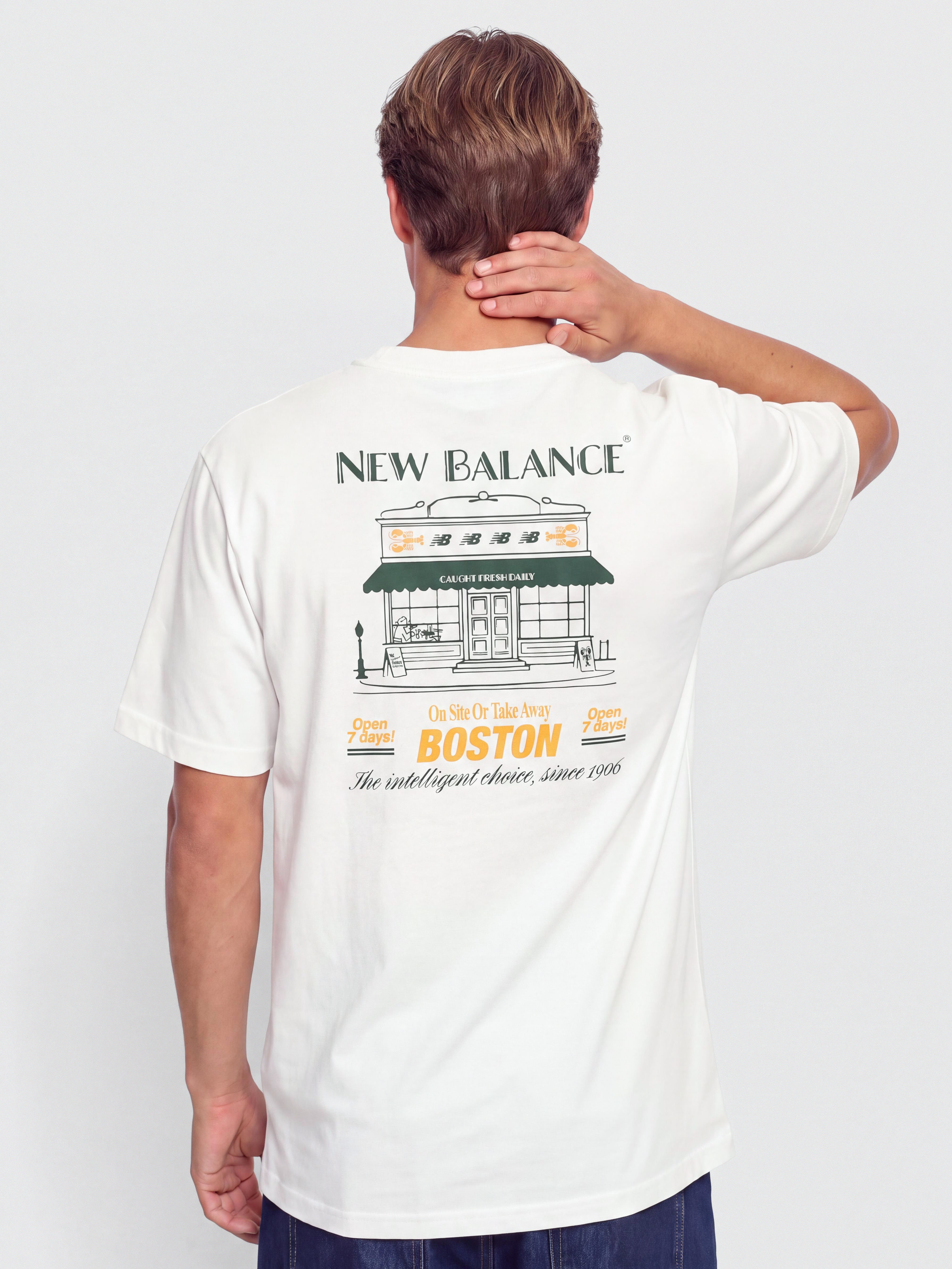 Тениска New Balance Grab a Bite Boston (sea salt)