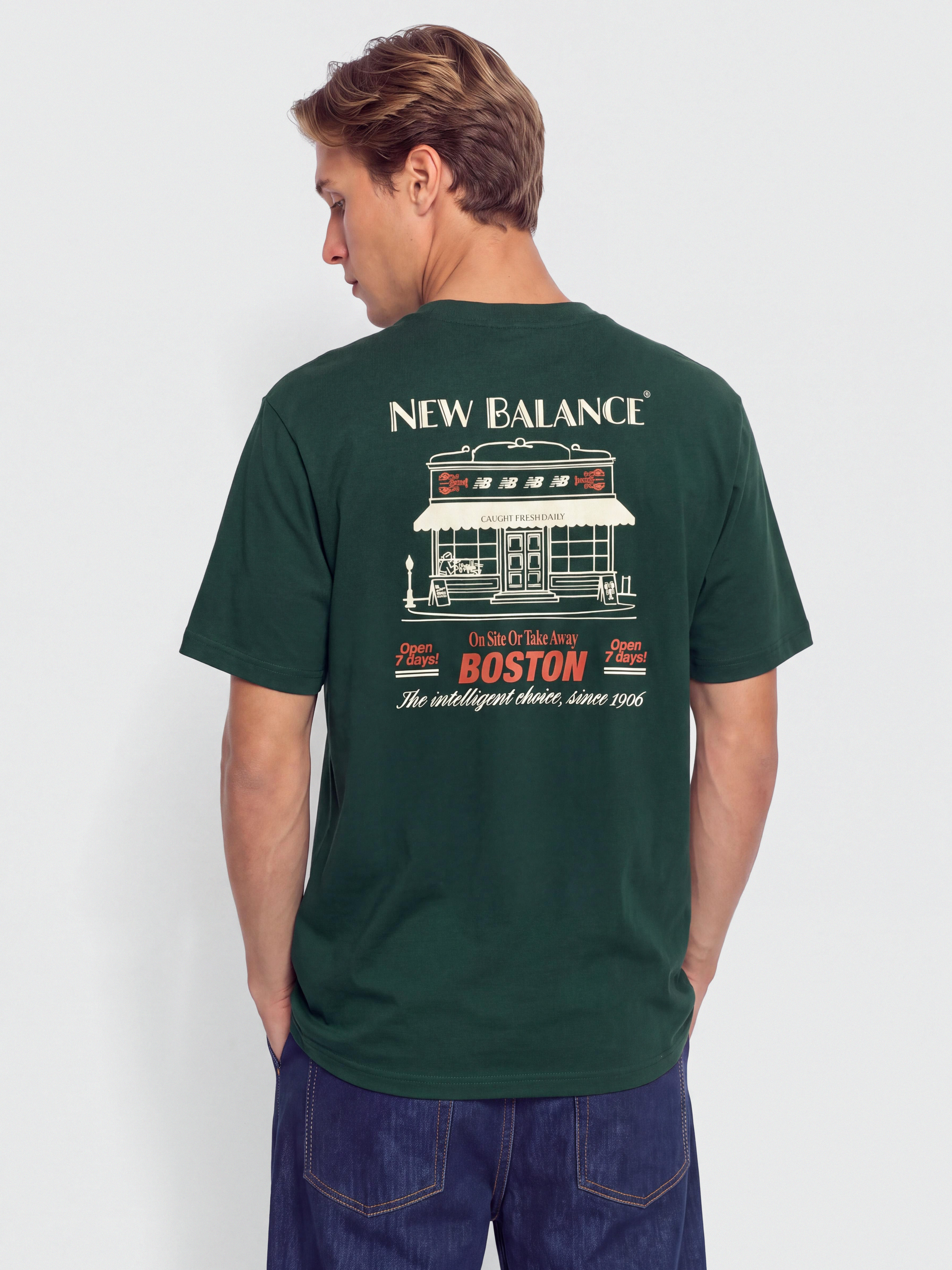 Тениска New Balance Grab a Bite Boston (nordic green)