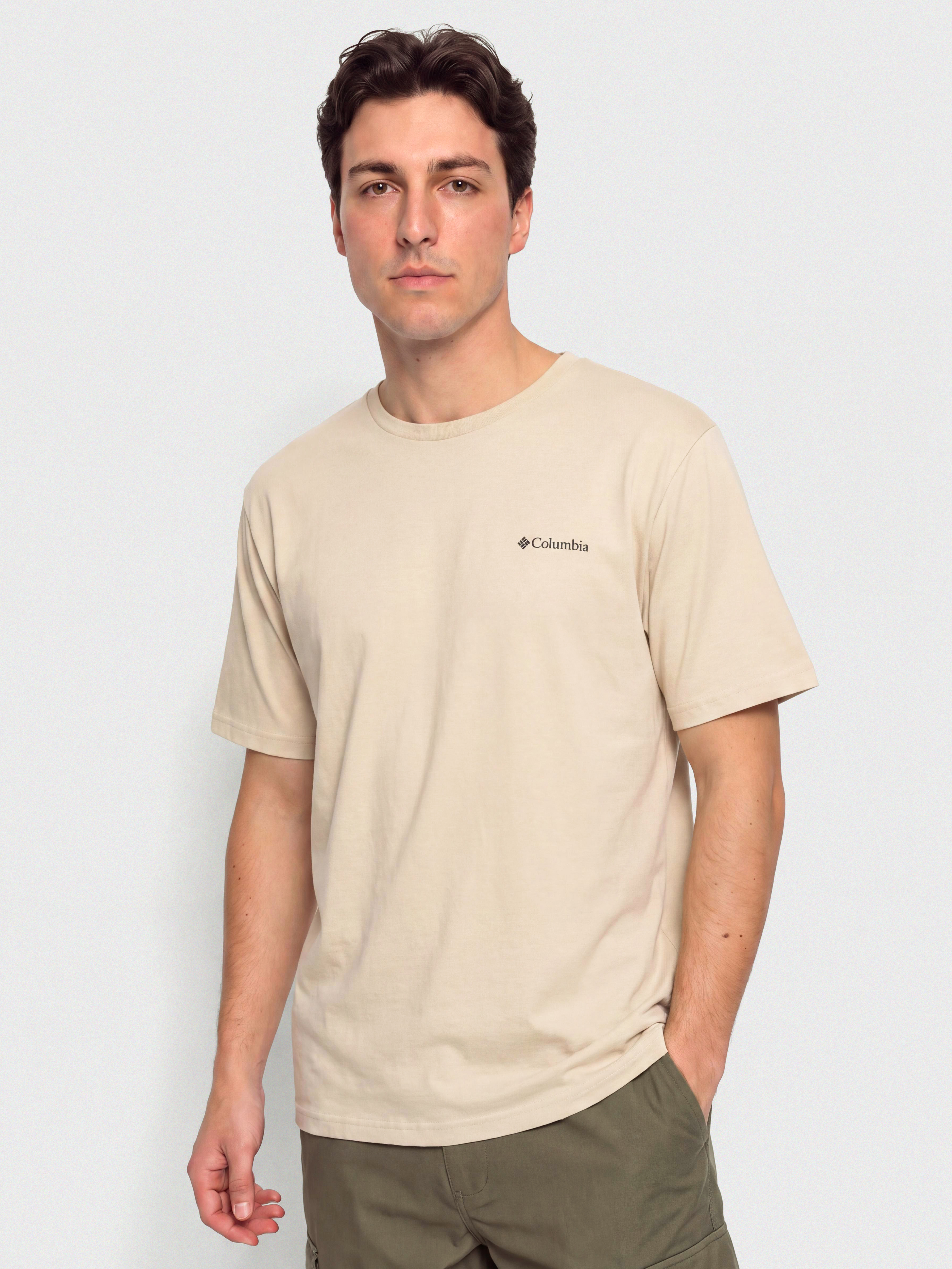 Тениска Columbia CSC Logo Back (dark stone/boxy brand)