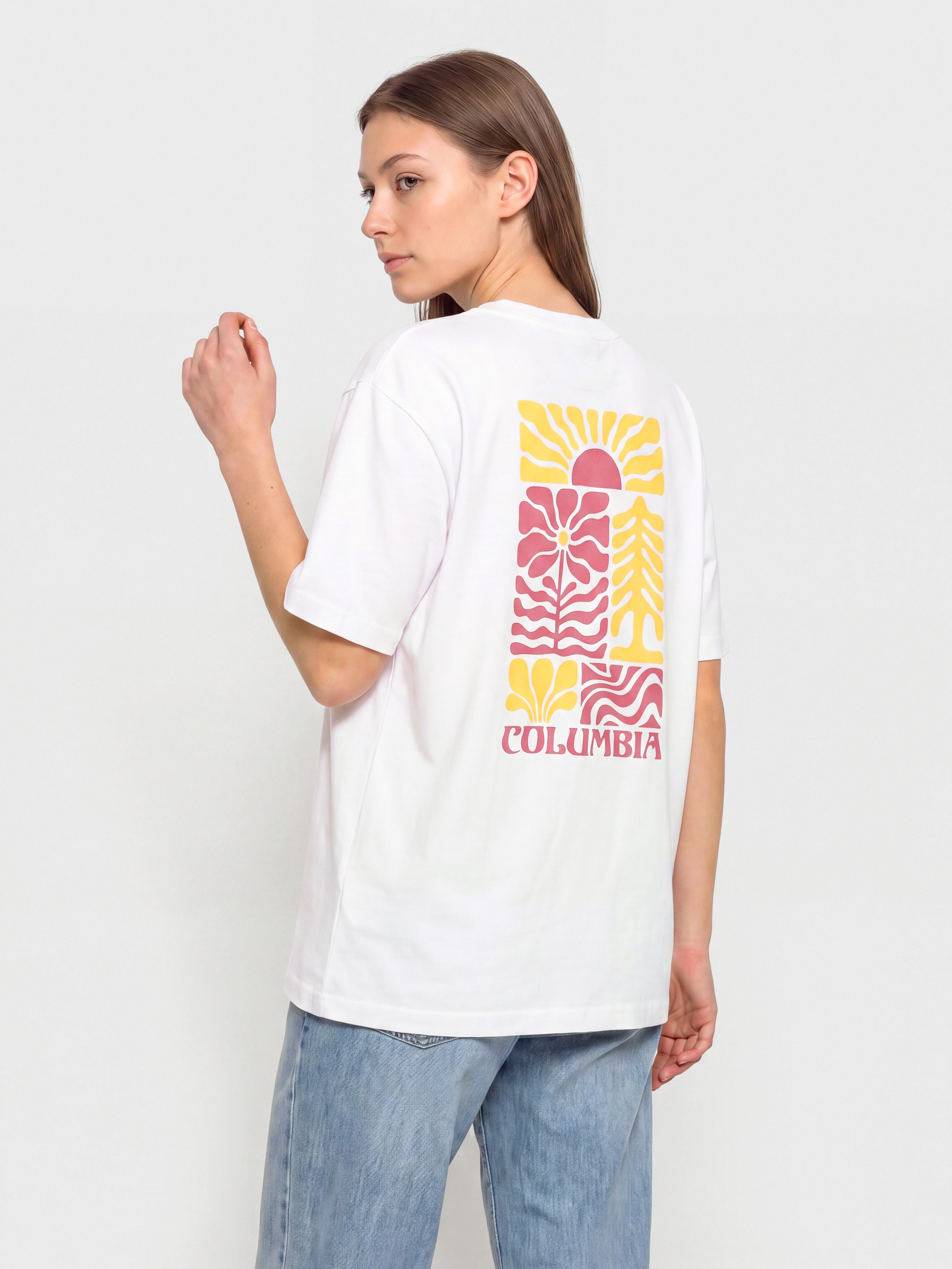 u0422u0435u043du0438u0441u043au0430 Columbia Rolling Bend Graphic Oversized Wmn (white/floral groove)