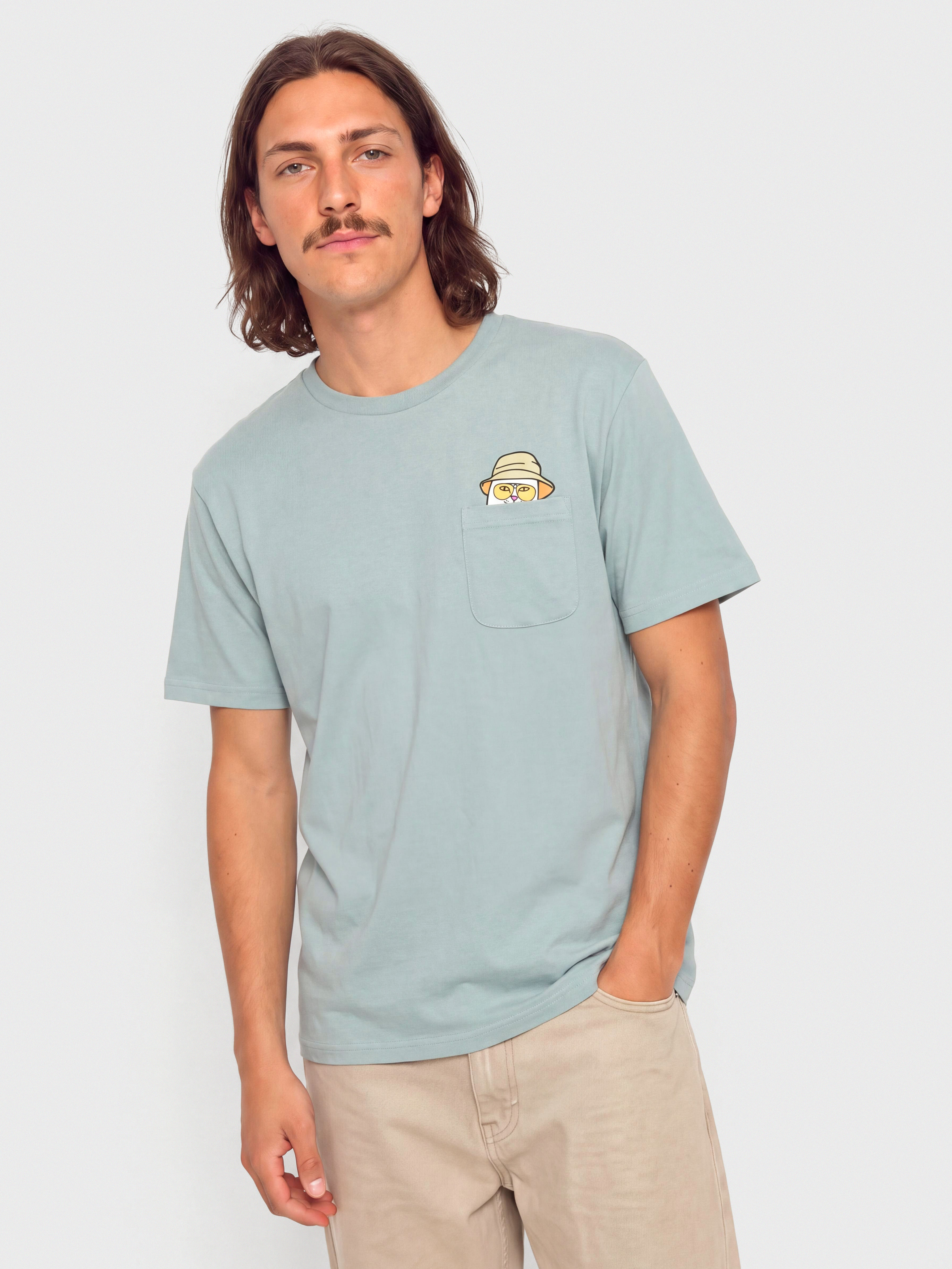 Тениска RipNDip Nermal S Thompson Pocket (silver blue)