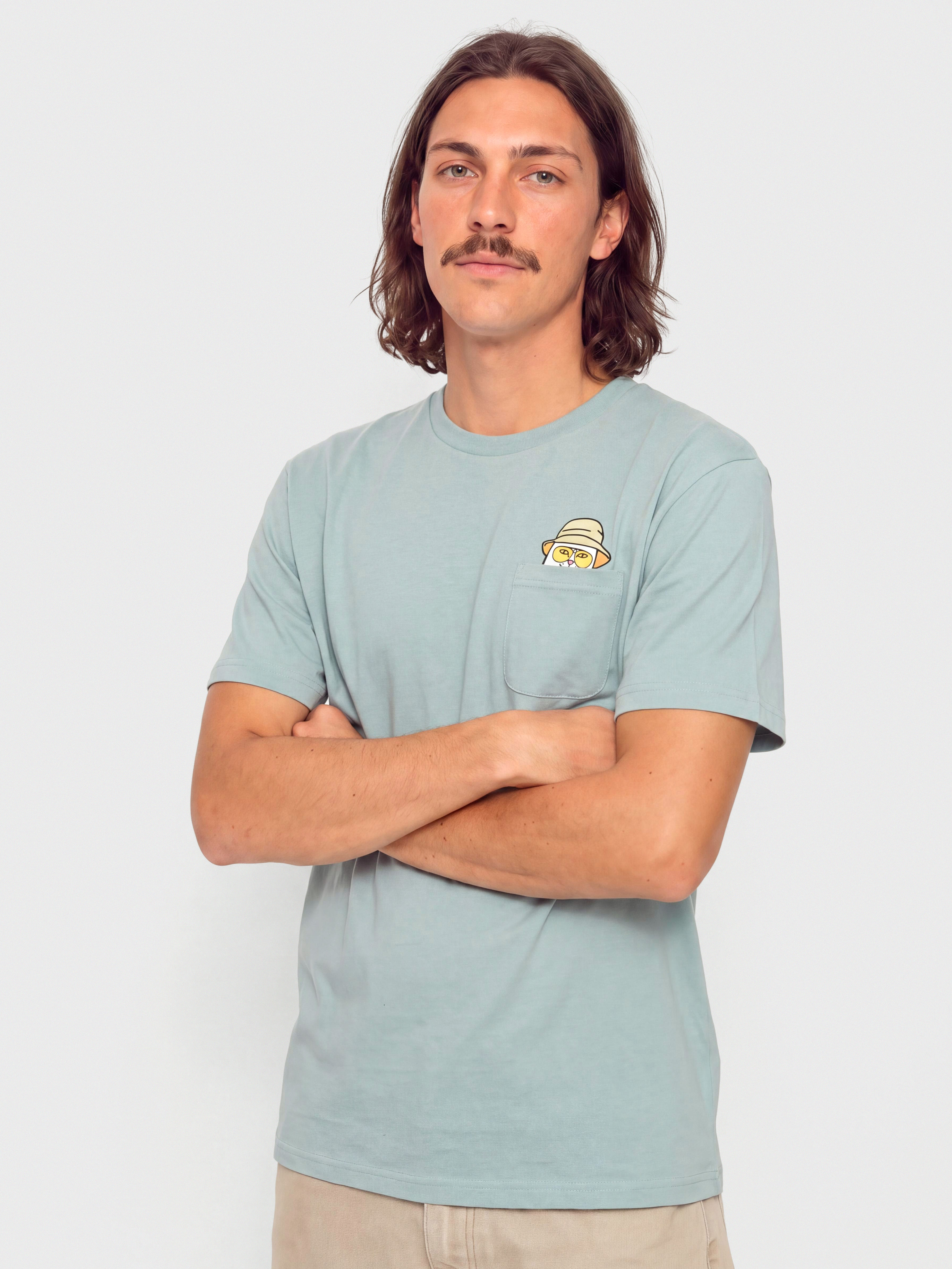 Тениска RipNDip Nermal S Thompson Pocket (silver blue)