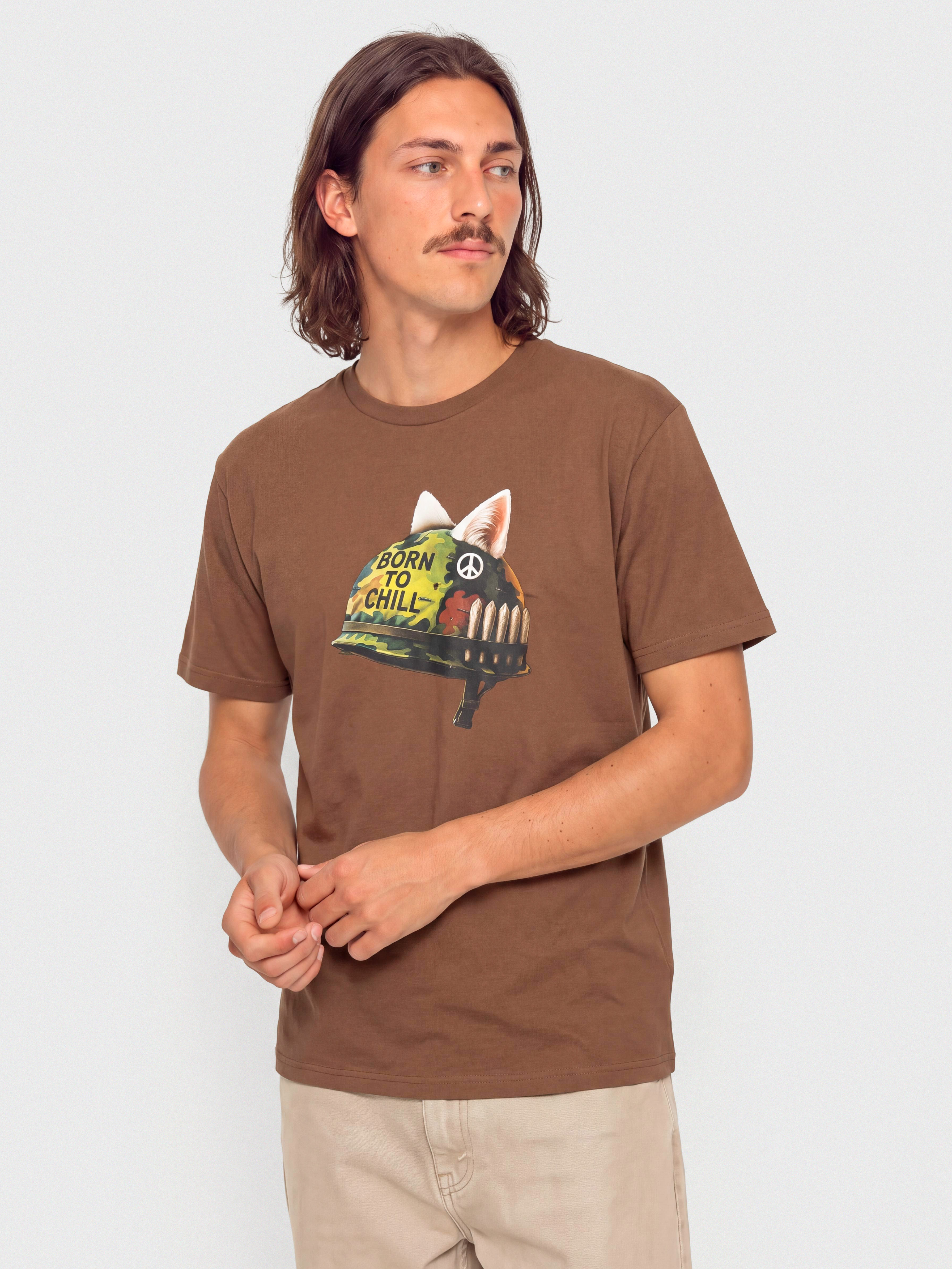 Тениска RipNDip Born To Chill (brown wash)
