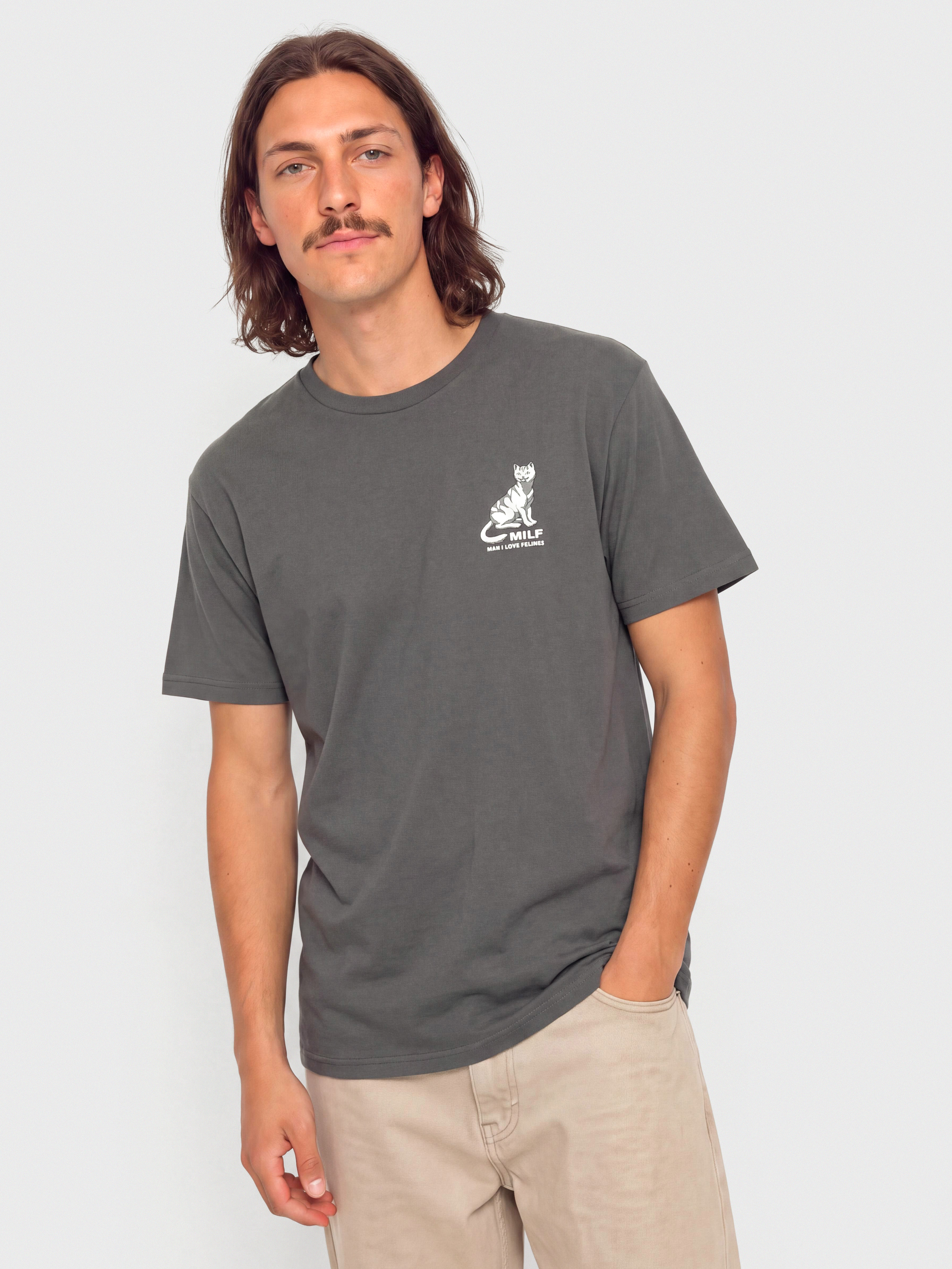 Тениска RipNDip Man I Love Felines (charcoal)