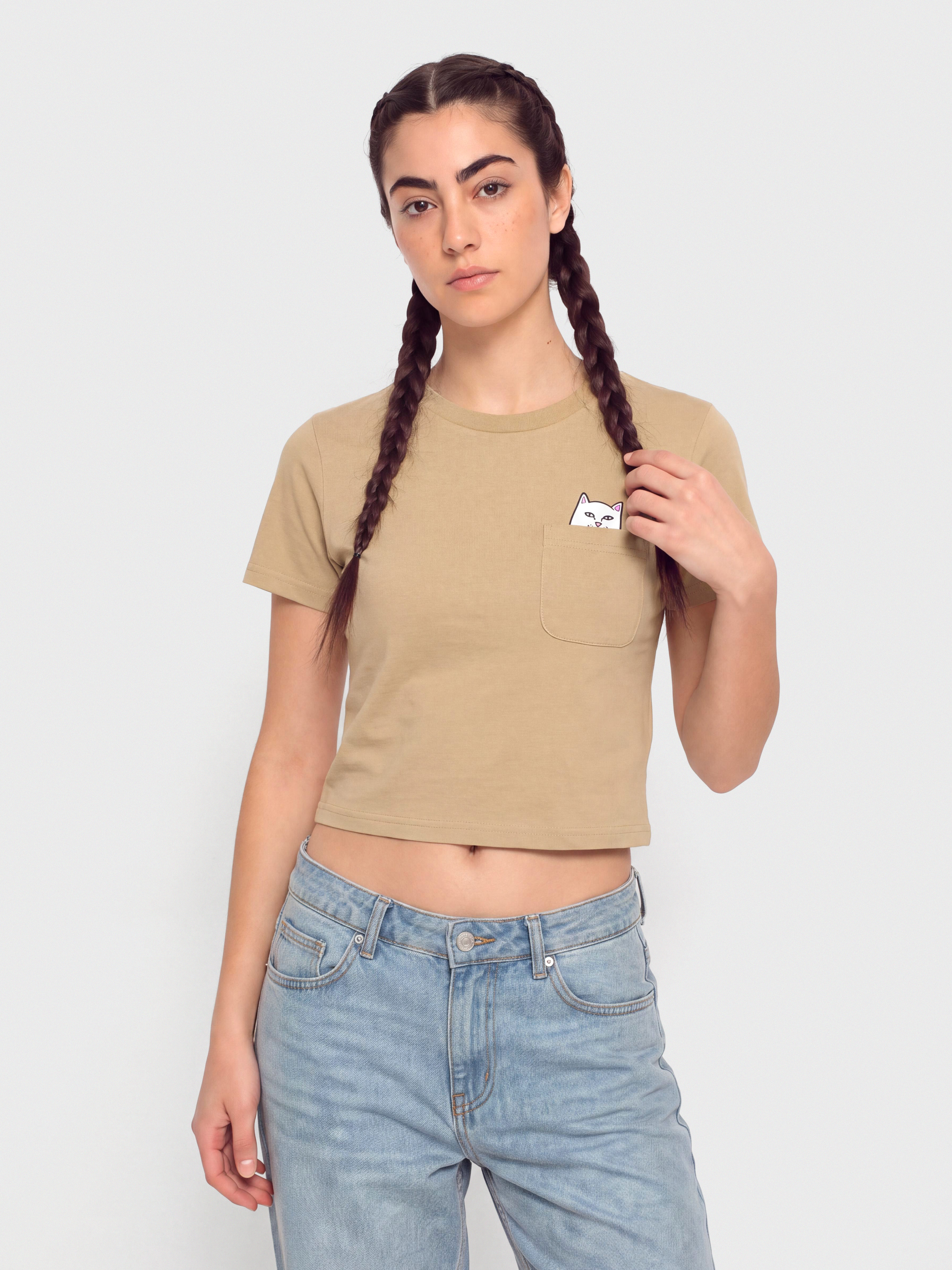 Тениска RipNDip Lord Nermal Cropped Pocket (tan)