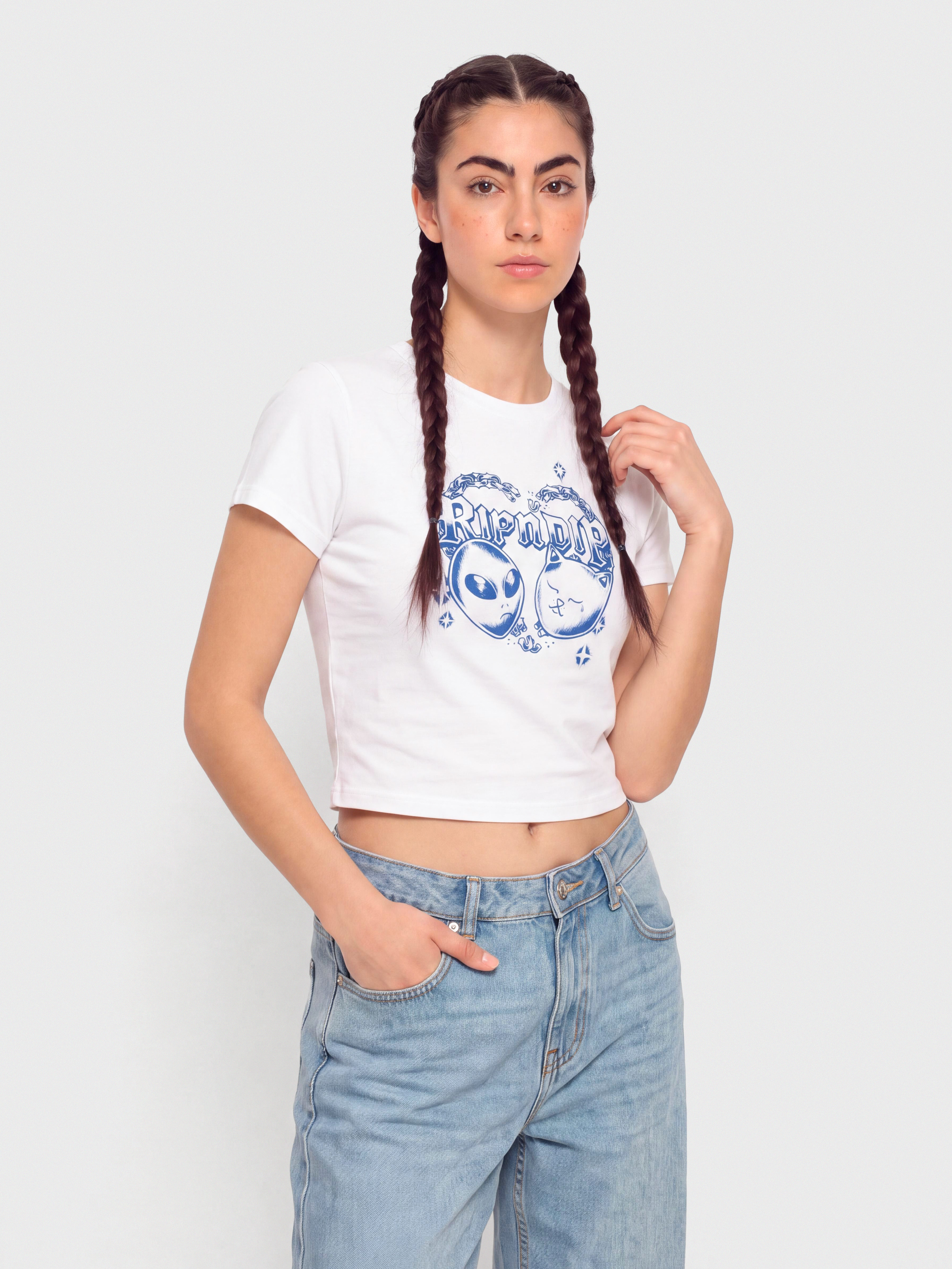 Тениска RipNDip Kali Cropped Baby (white)