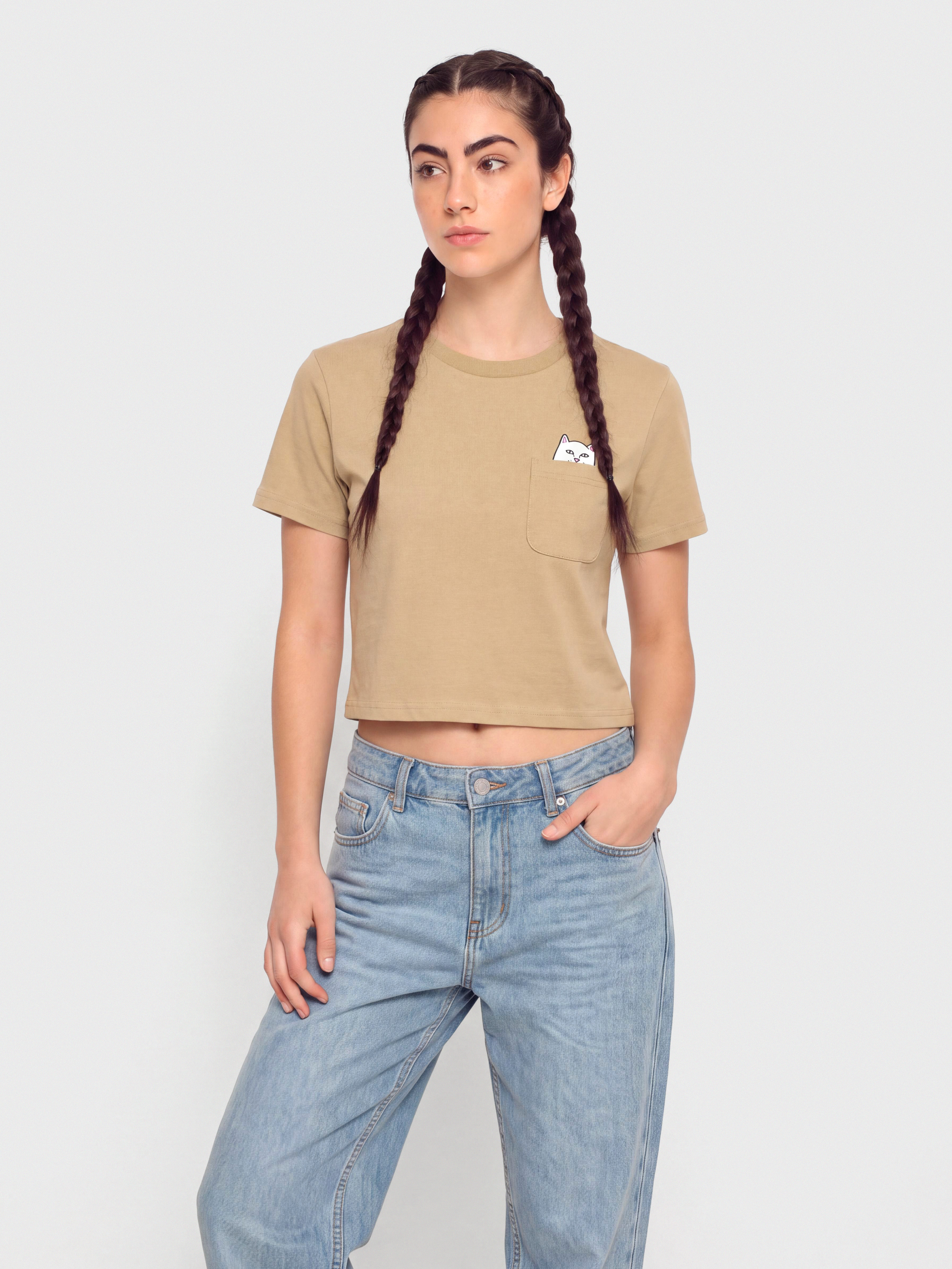 Тениска RipNDip Lord Nermal Cropped Pocket (tan)
