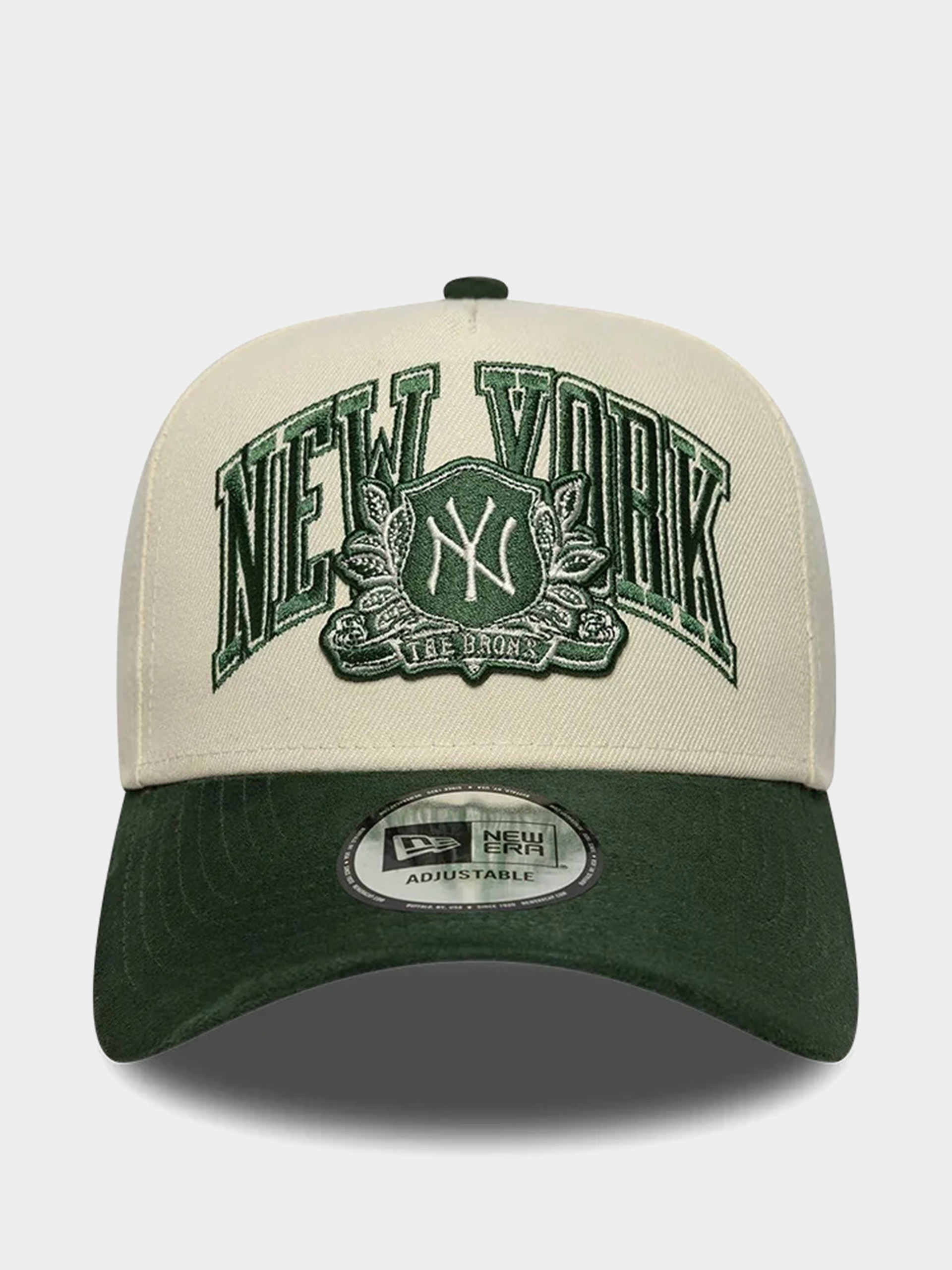 Шапка с козирка New Era Wordmark Suede Eframe New York Yankees (light cream/green)