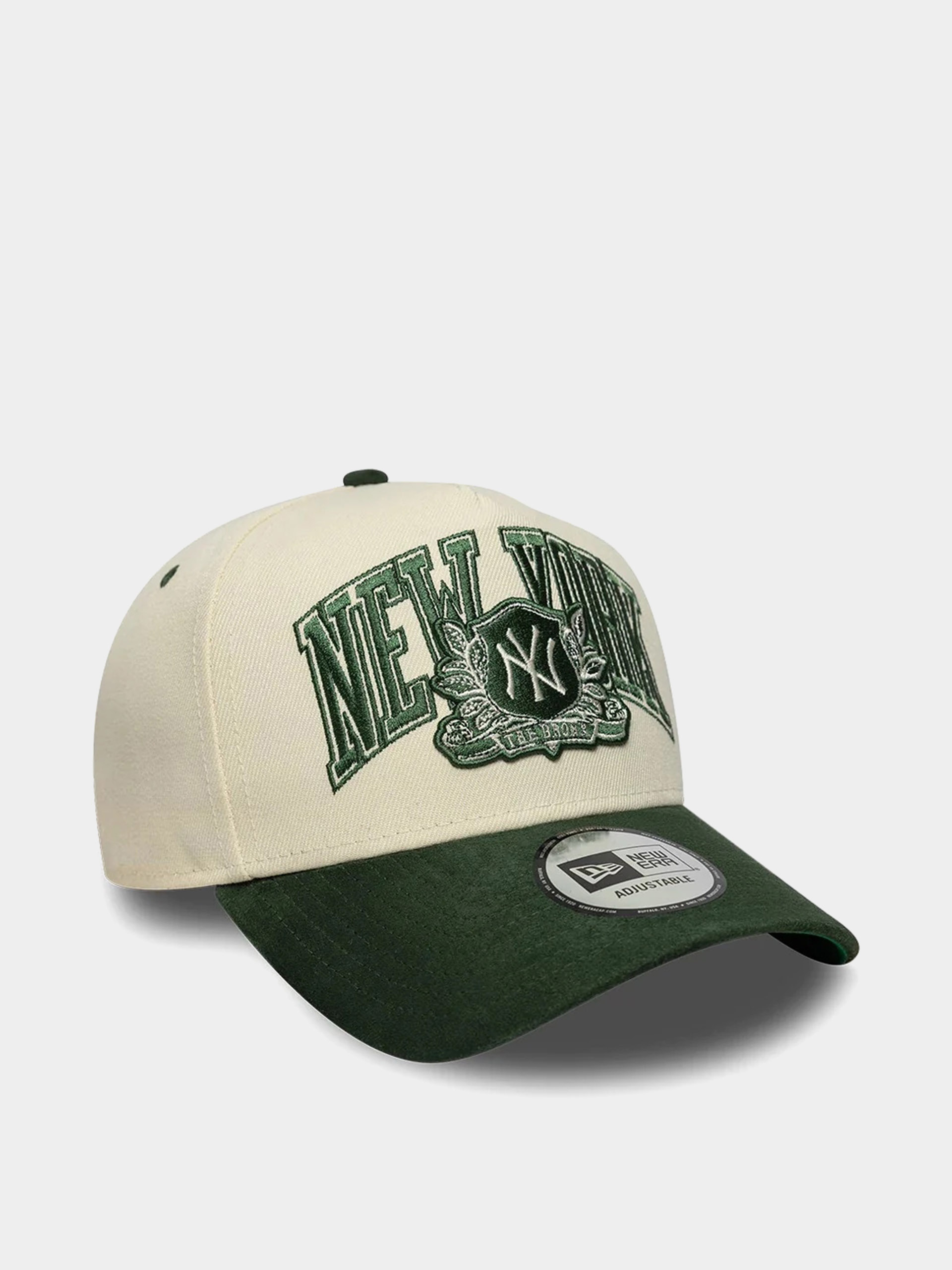 Шапка с козирка New Era Wordmark Suede Eframe New York Yankees (light cream/green)