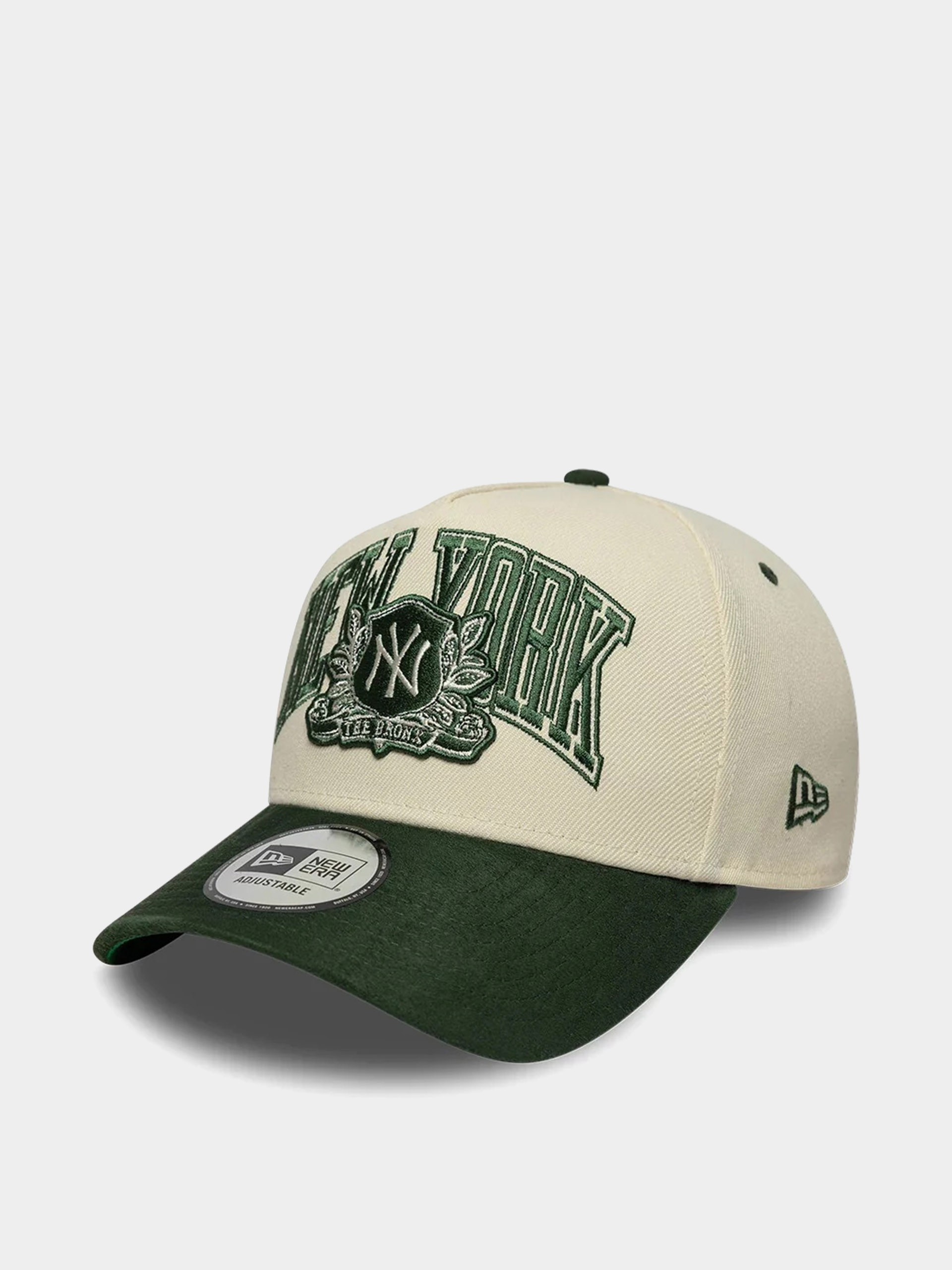 Шапка с козирка New Era Wordmark Suede Eframe New York Yankees (light cream/green)