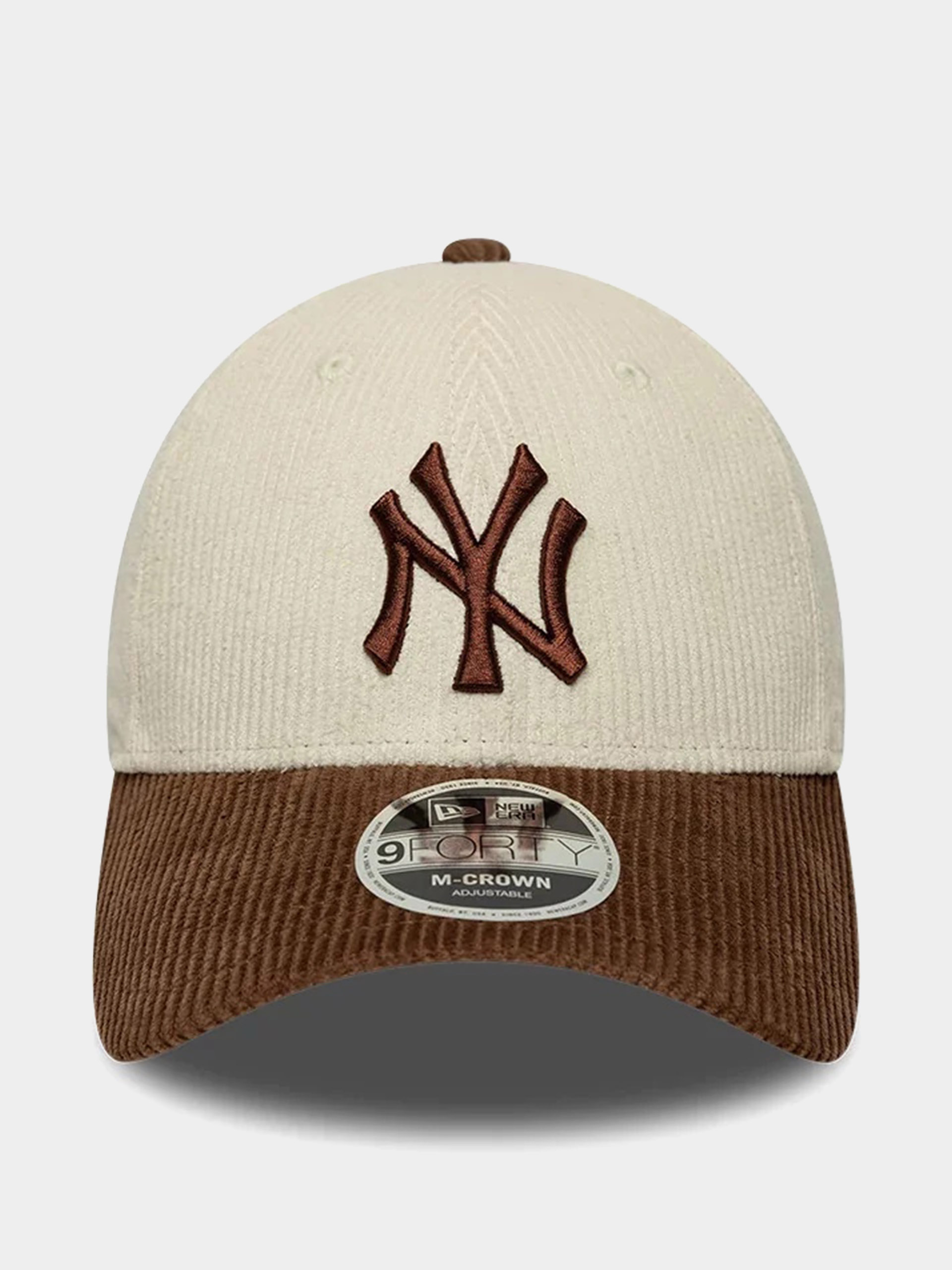 Шапка с козирка New Era Cord 9Forty Mc New York Yankees (light cream/brown)