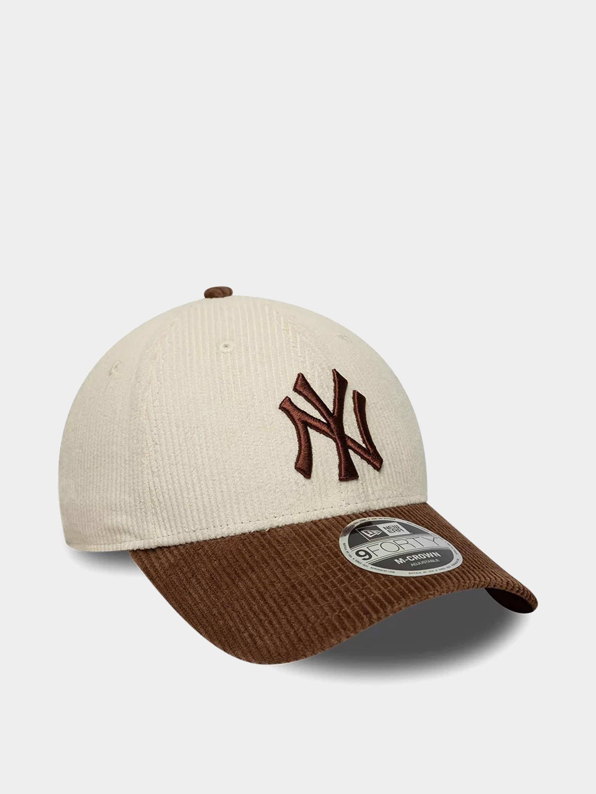 Шапка с козирка New Era Cord 9Forty Mc New York Yankees (light cream/brown)