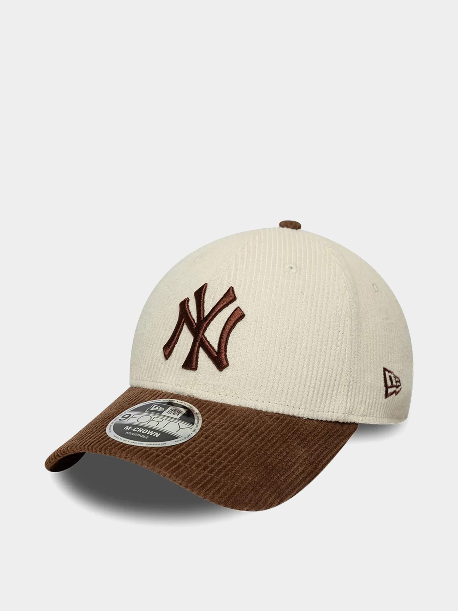 Шапка с козирка New Era Cord 9Forty Mc New York Yankees (light cream/brown)