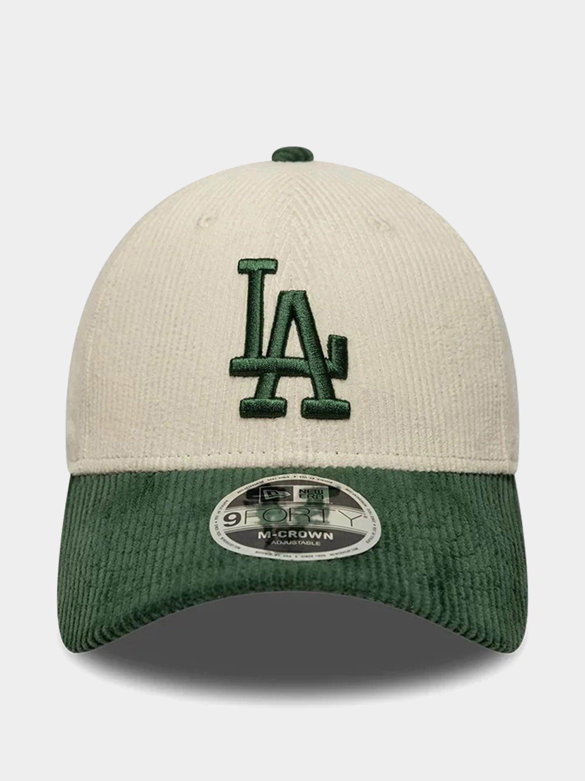 Шапка с козирка New Era Cord 9Forty Mc Los Angeles Dodgers (light cream/green)