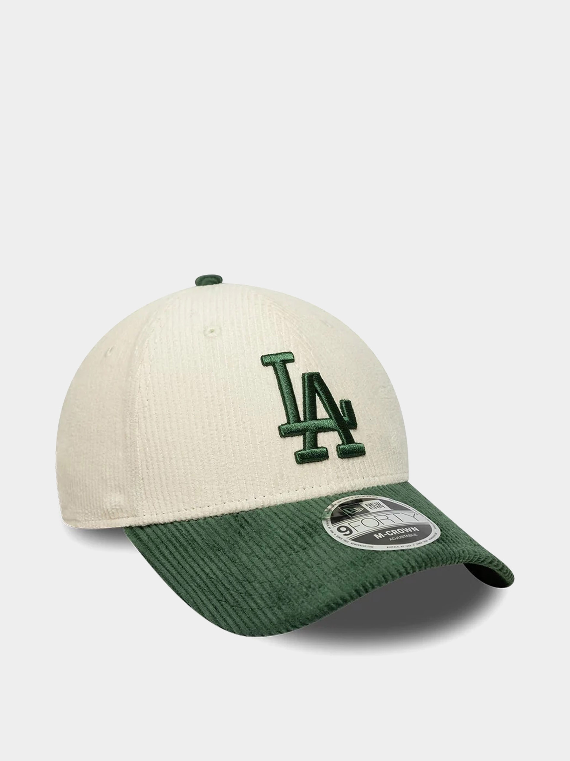 Шапка с козирка New Era Cord 9Forty Mc Los Angeles Dodgers (light cream/green)