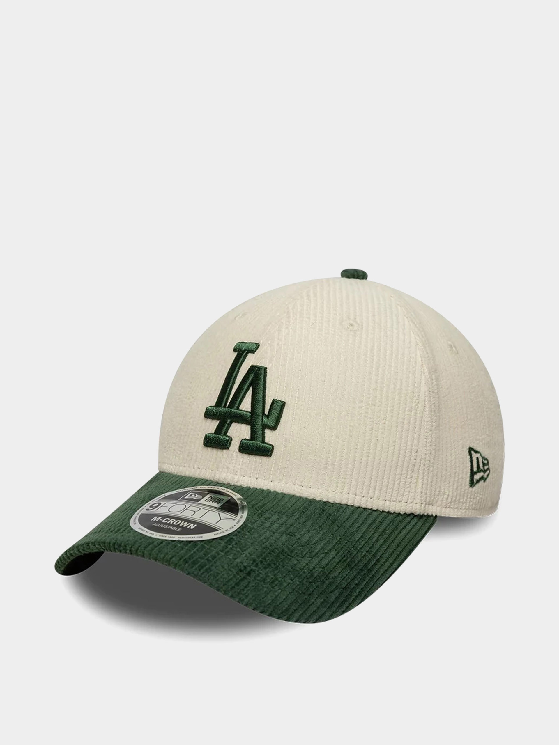 Шапка с козирка New Era Cord 9Forty Mc Los Angeles Dodgers (light cream/green)